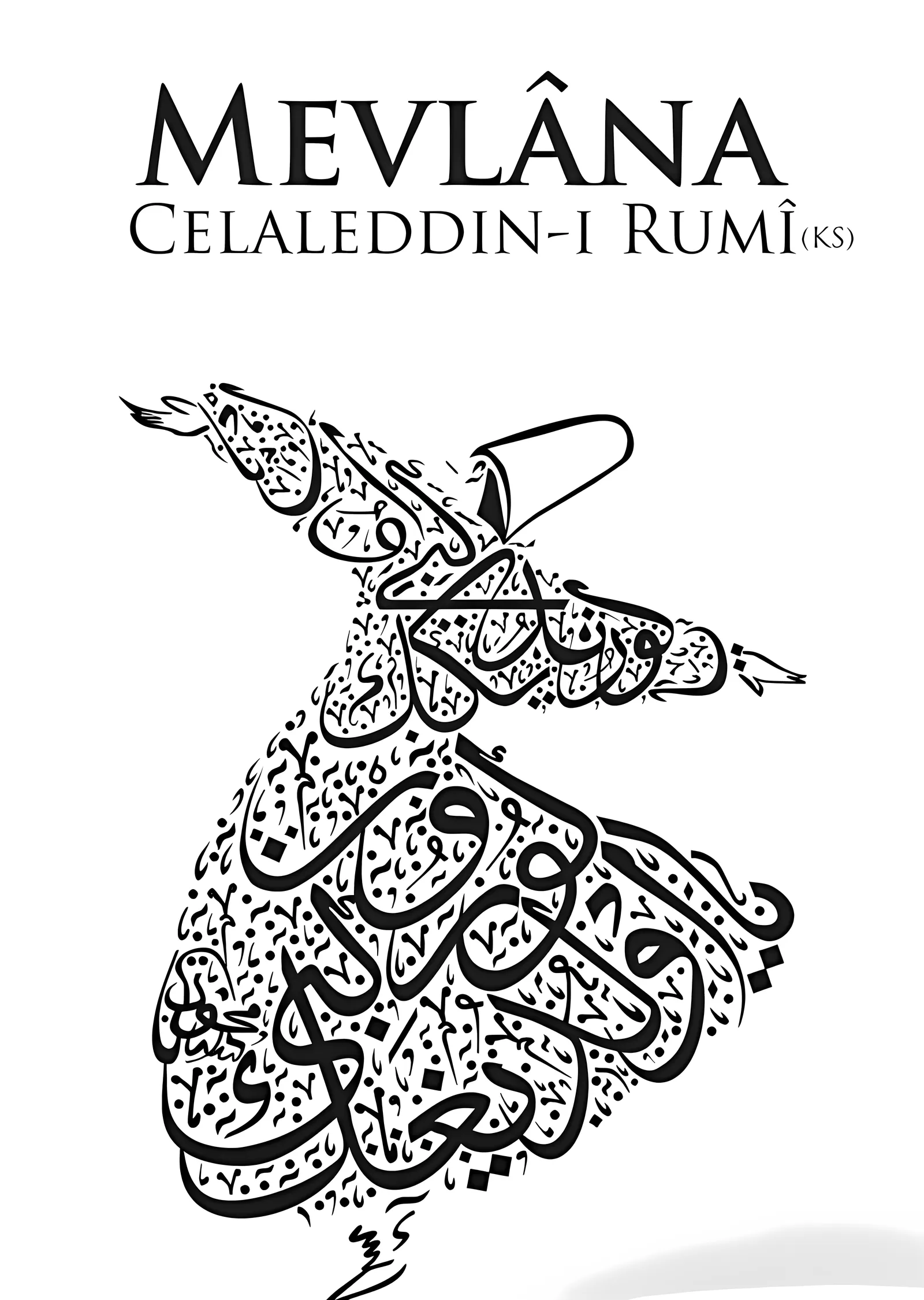 Mevlana Celaleddin-i Rumi metal tablo