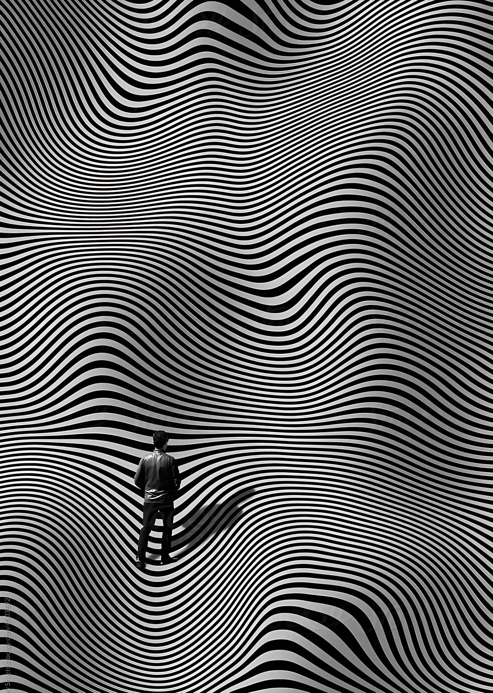 Op-Art: Dalgalı Yüzey metal tablo