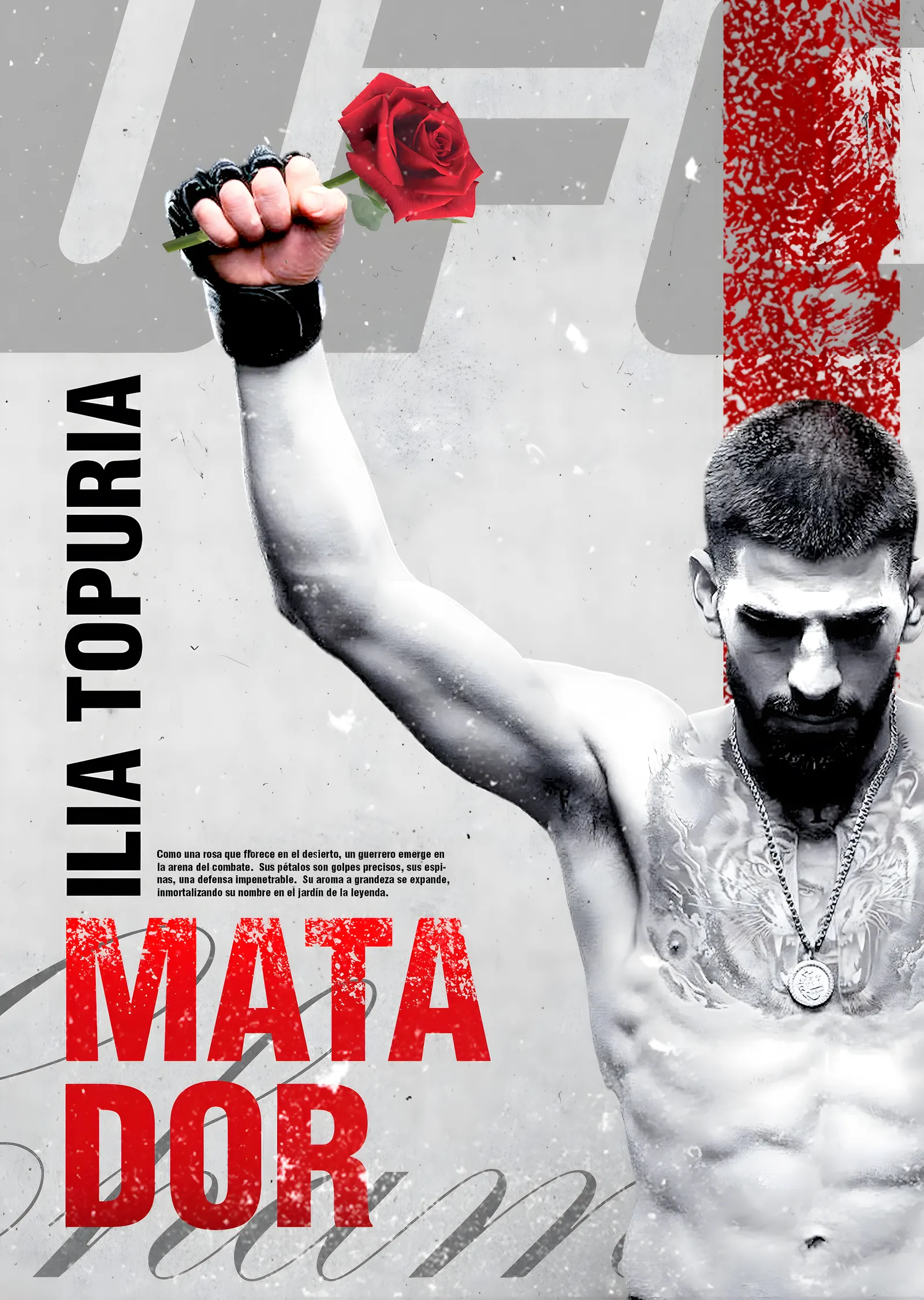 Ilia Topuria - Matador Gül metal tablo