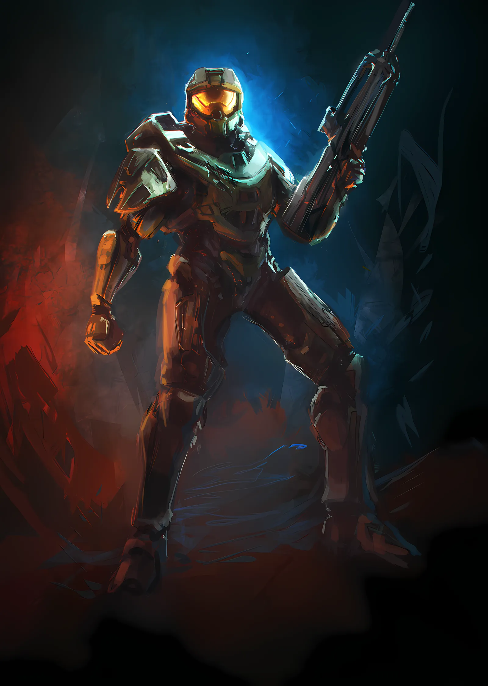 Halo: Karanlıkta Asker metal tablo