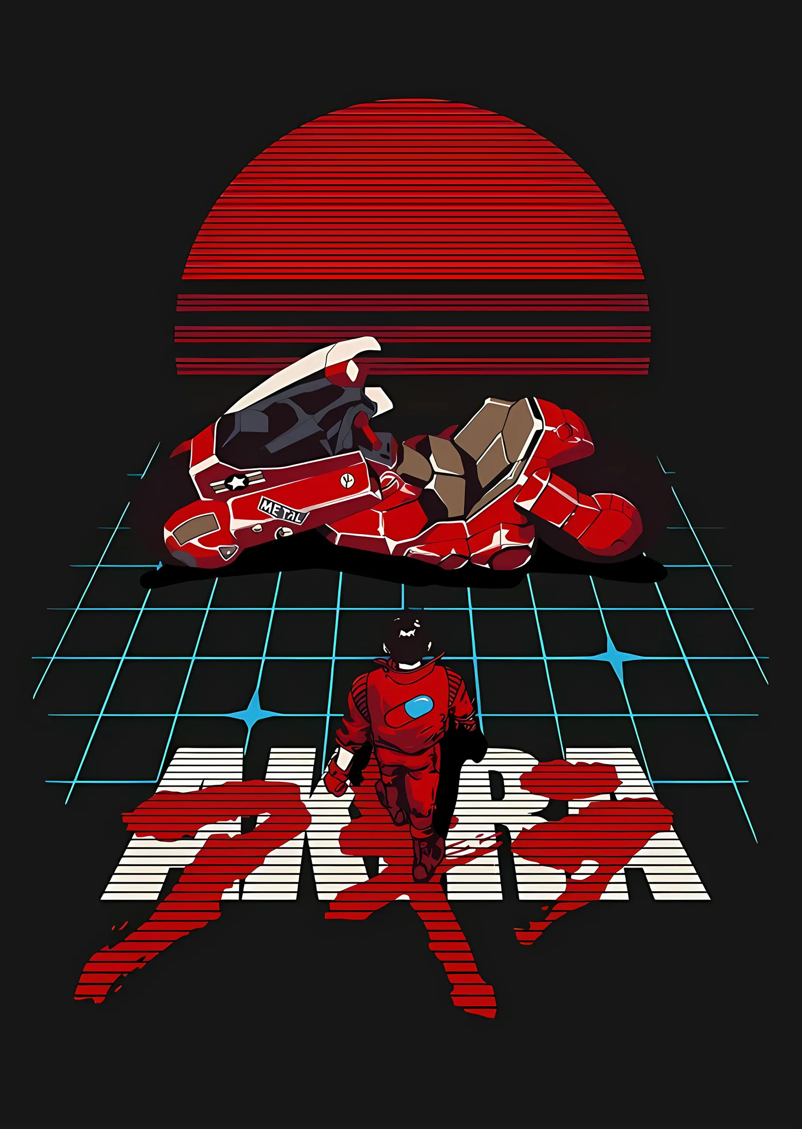Akira: Neon Izgarada Kızıl Motor metal tablo
