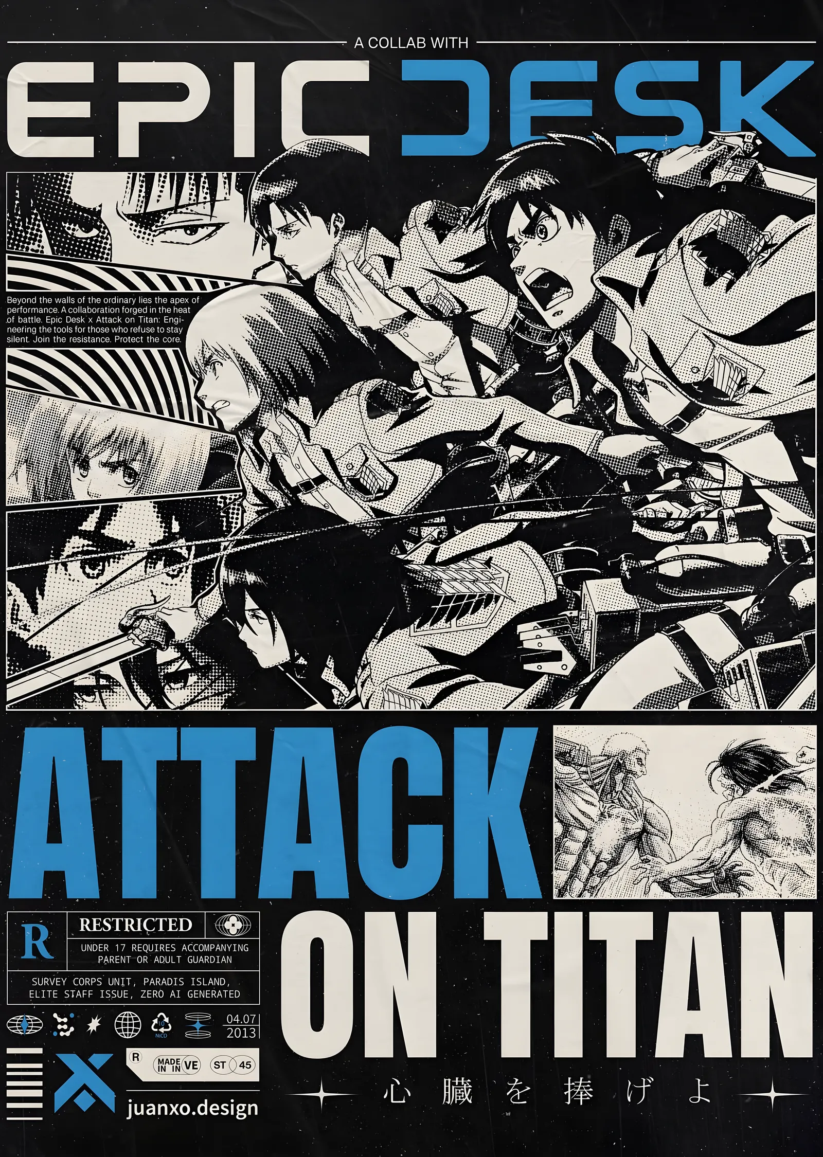 Attack on Titan: Kalbini Adamak metal tablo
