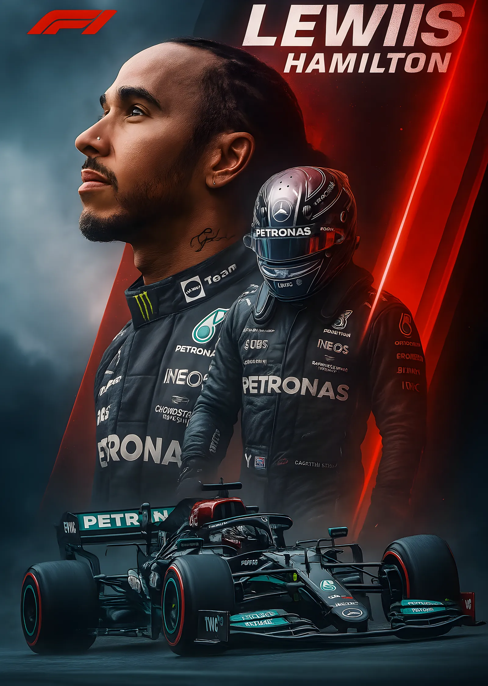 Lewis Hamilton: Formula 1 Pilotu metal tablo