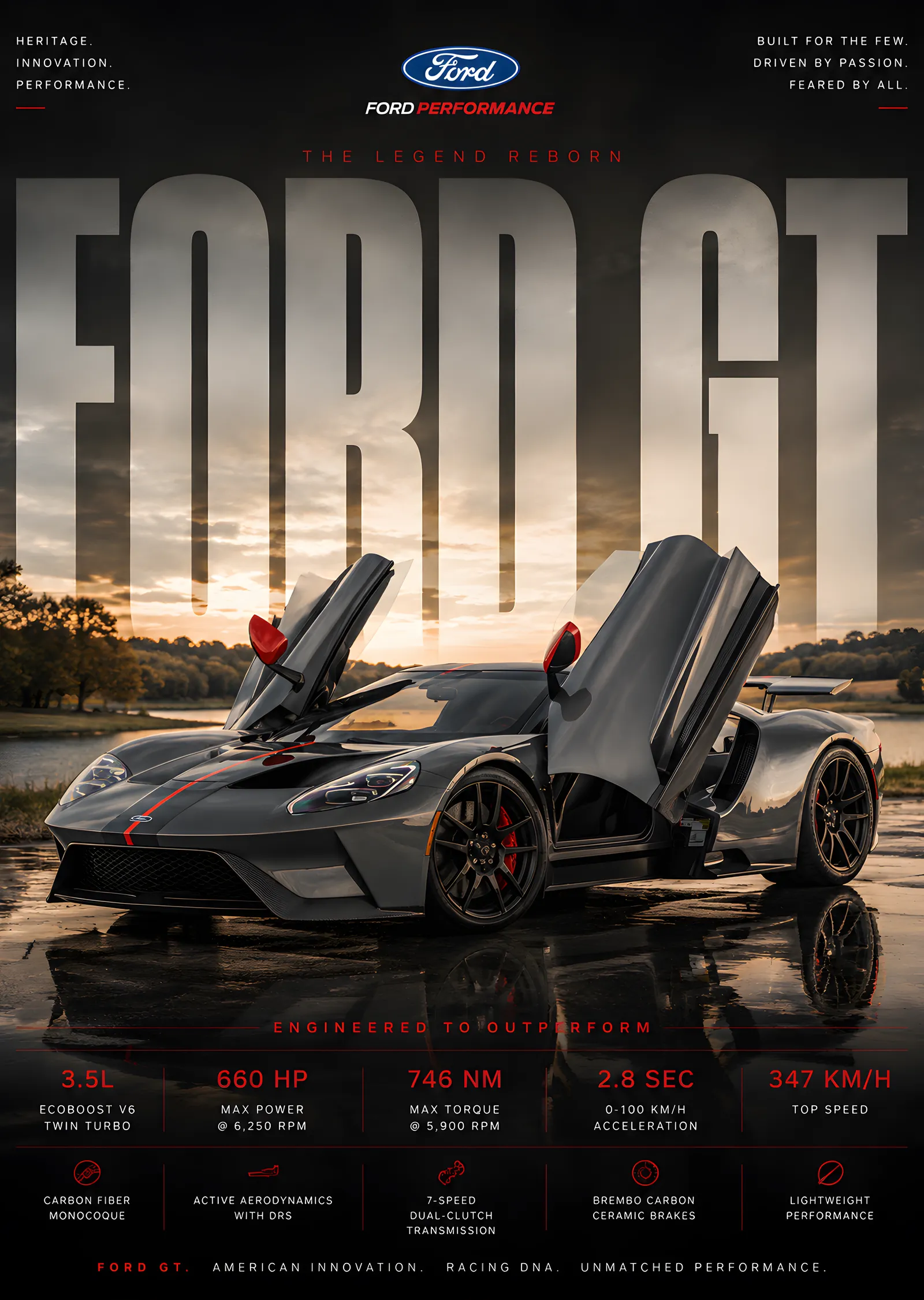 Ford GT metal tablo