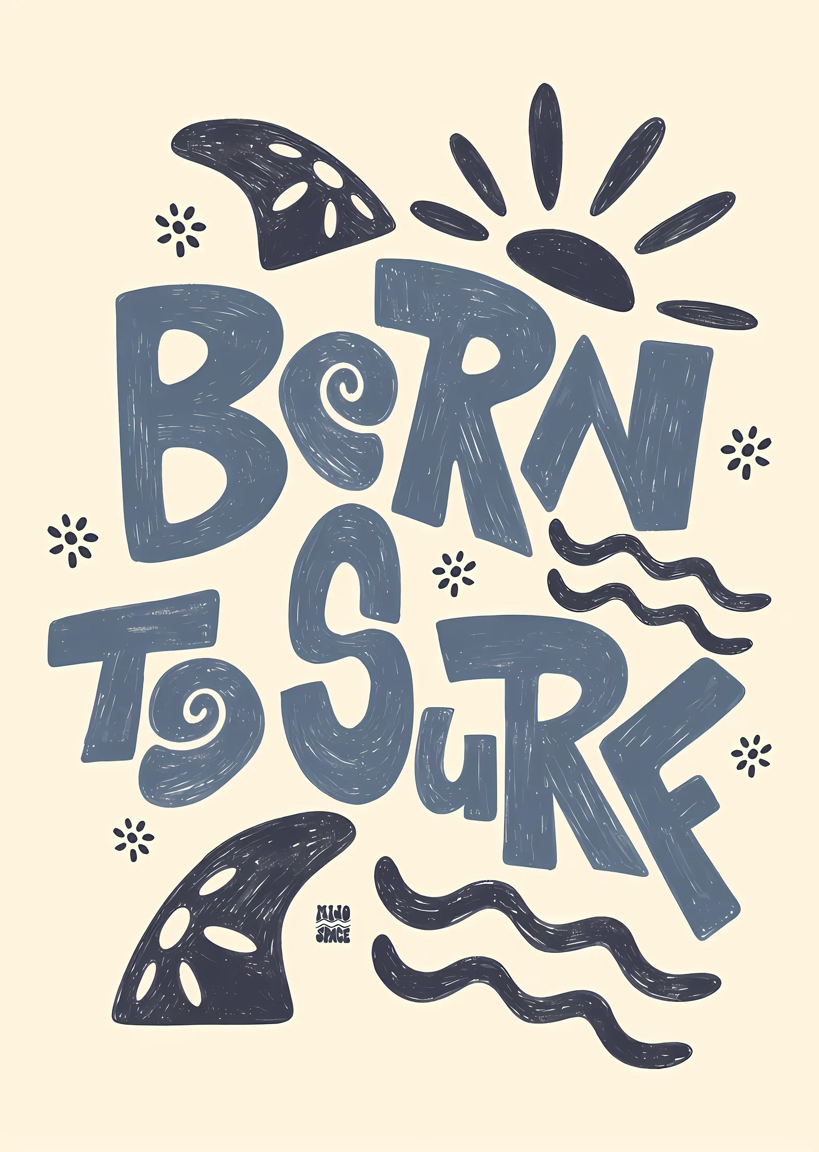 Born to Surf metal tablo