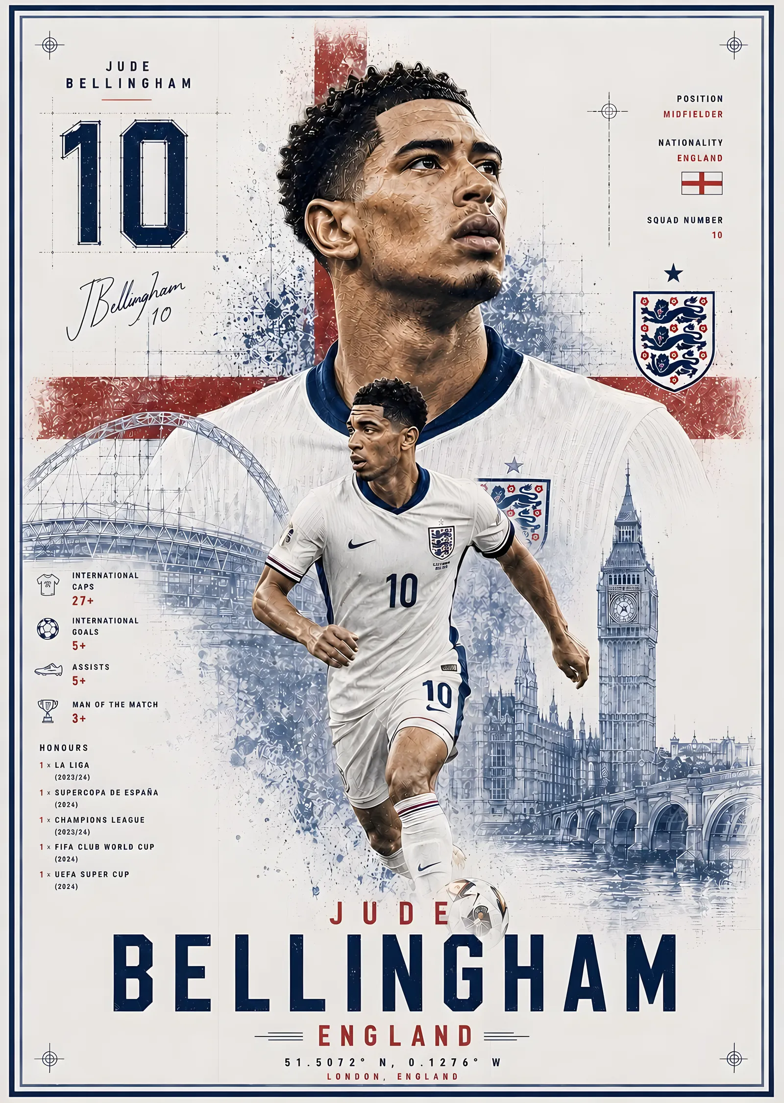 Bellingham: England metal tablo