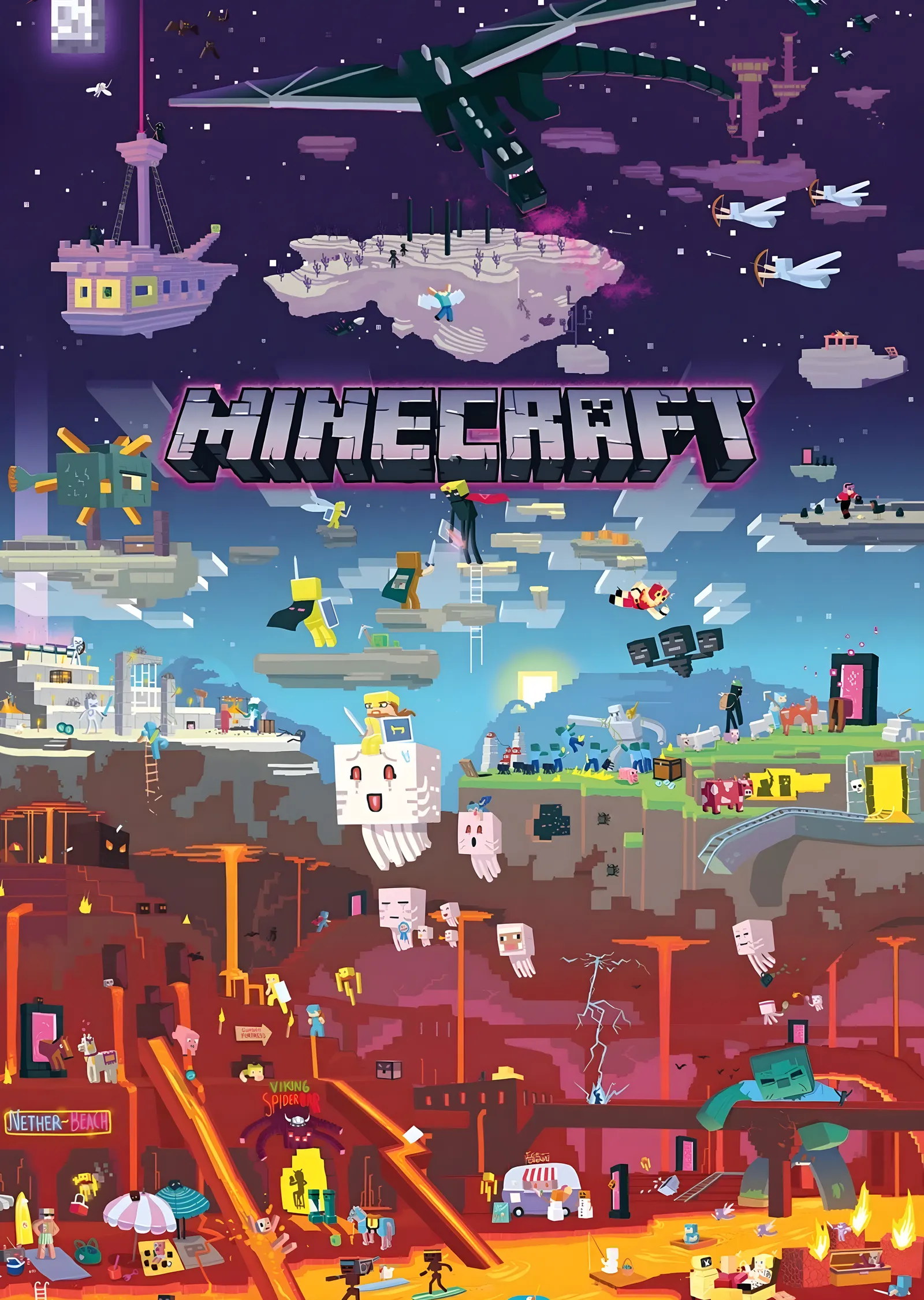 Minecraft: Piksel Evren metal tablo
