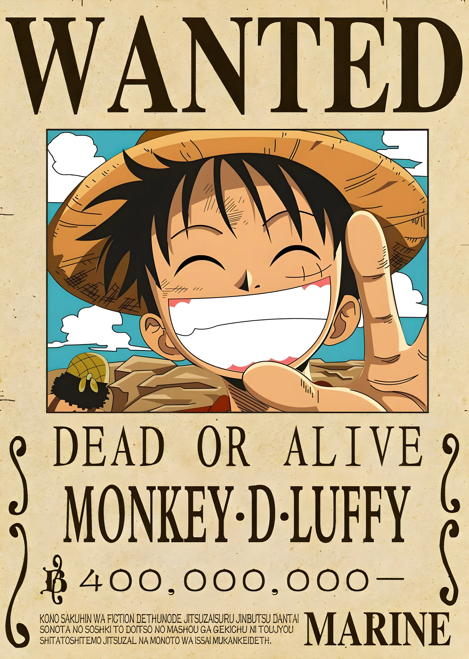 Monkey-D-Luffy: Wanted! metal tablo