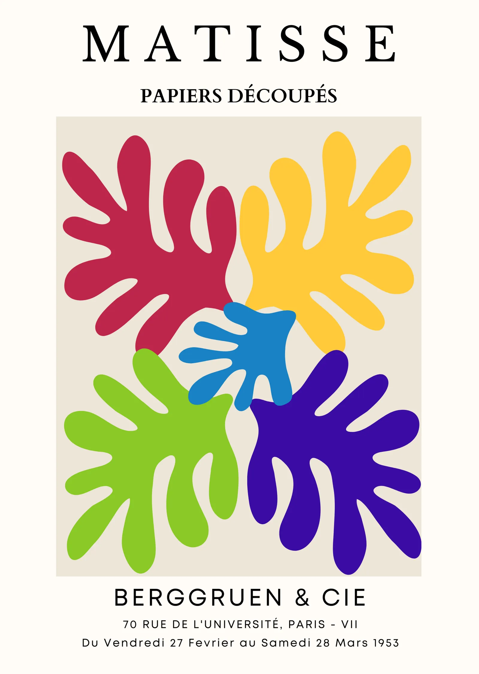 Matisse: Renkli Eller metal tablo