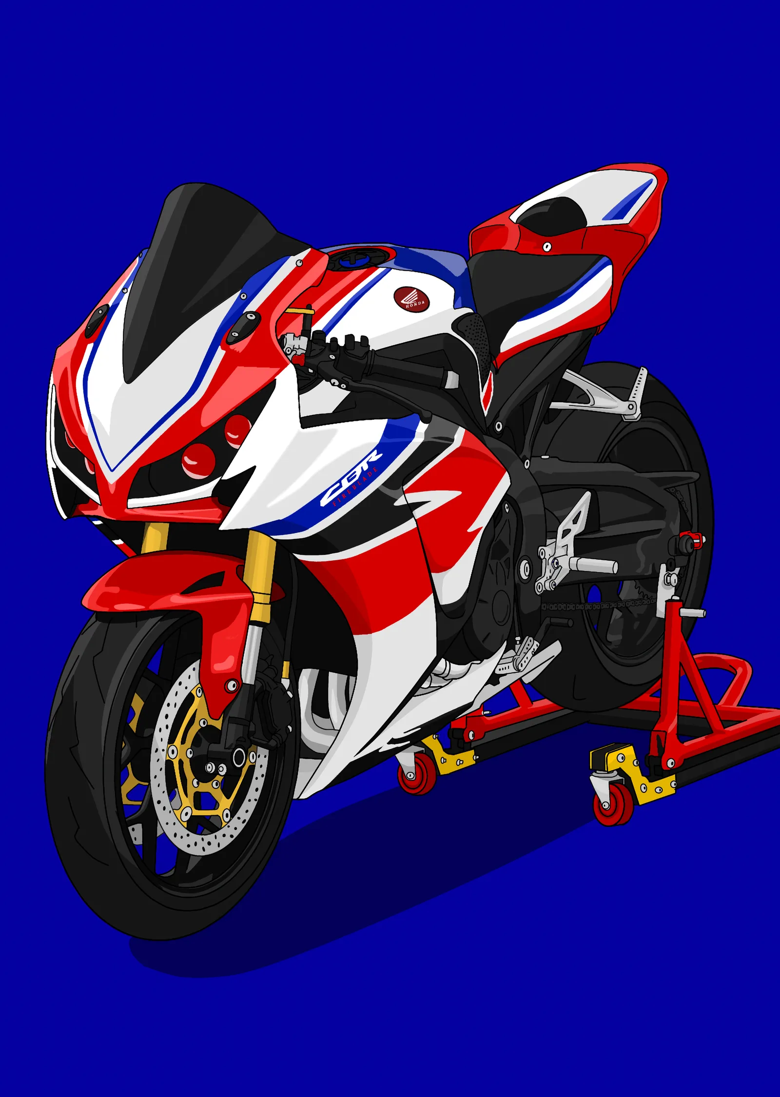 Honda CBR - Tricolor Vektör metal tablo