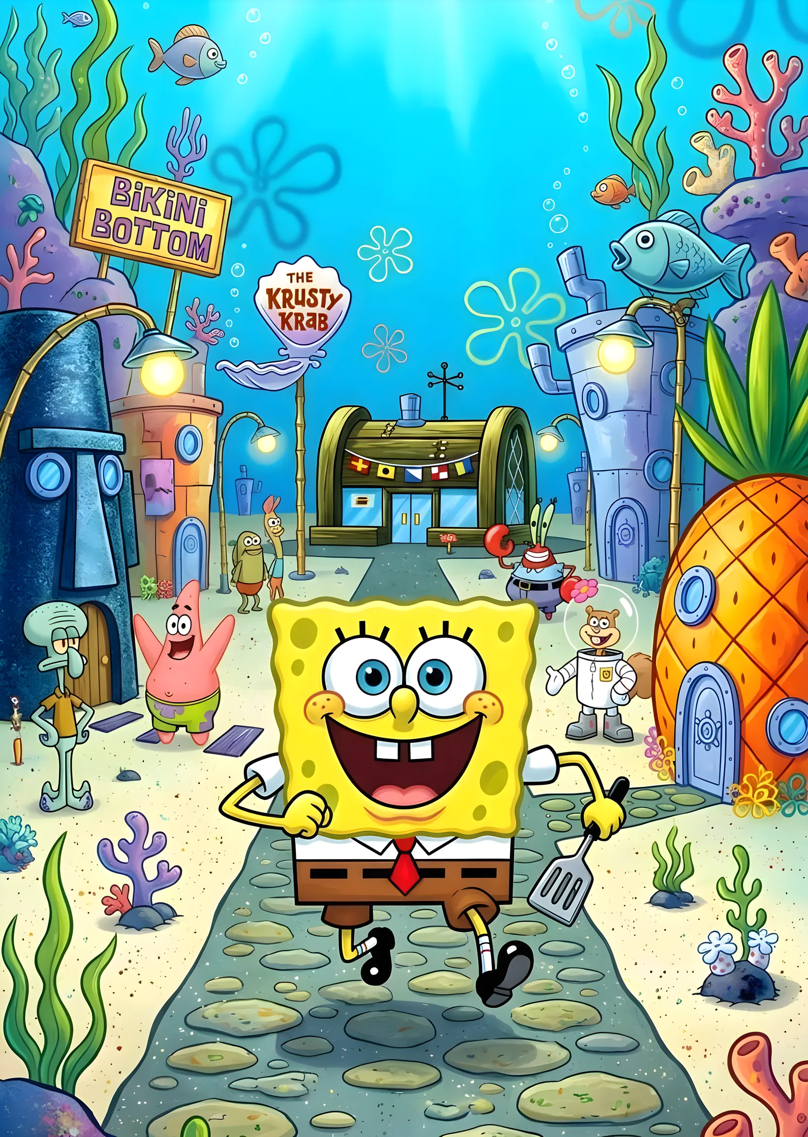 SpongeBob SquarePants: Bikini Bottom'da Koşu metal tablo
