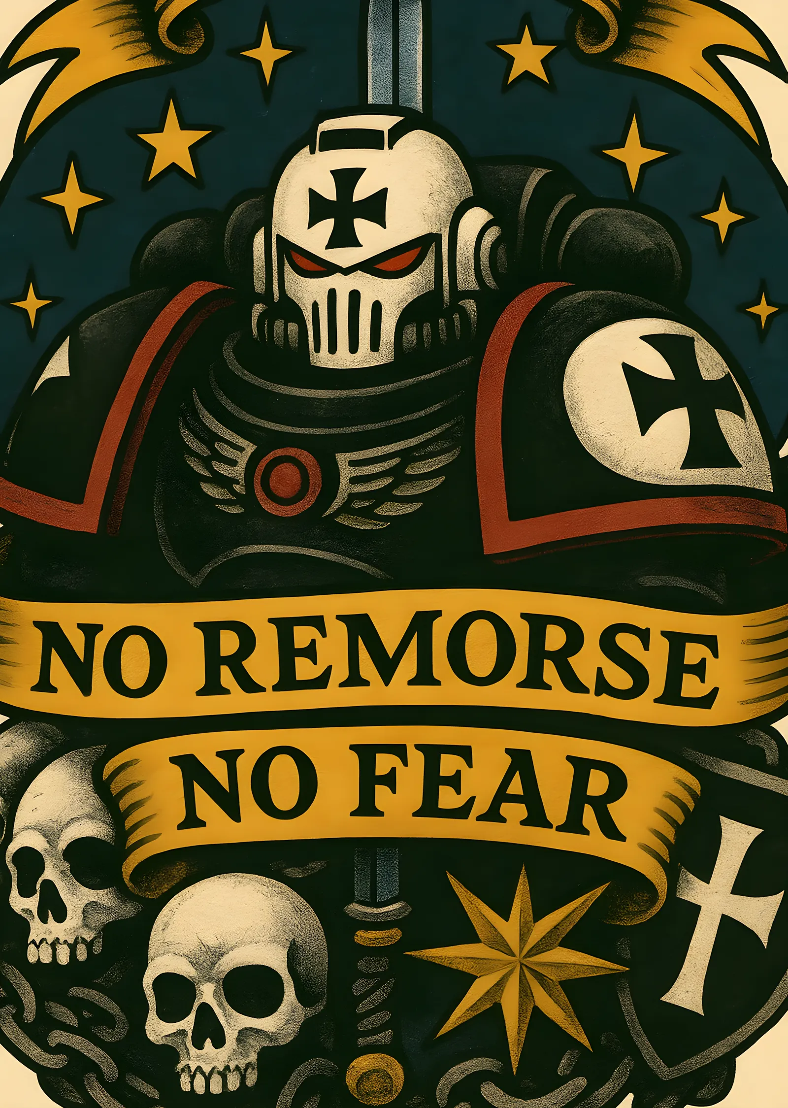 No Remorse No Fear metal tablo