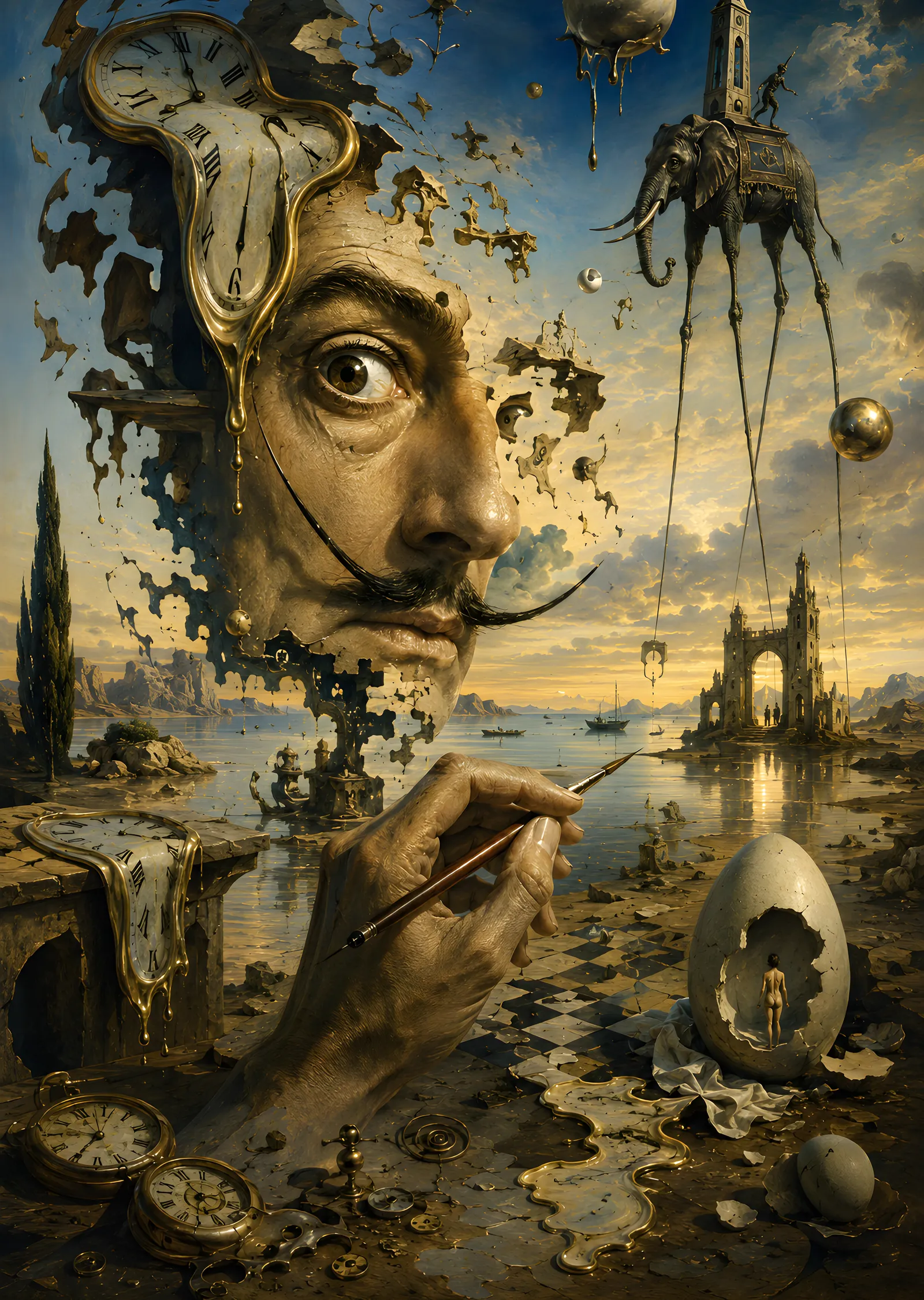Salvador Dalí · Eriyen Saatler metal tablo