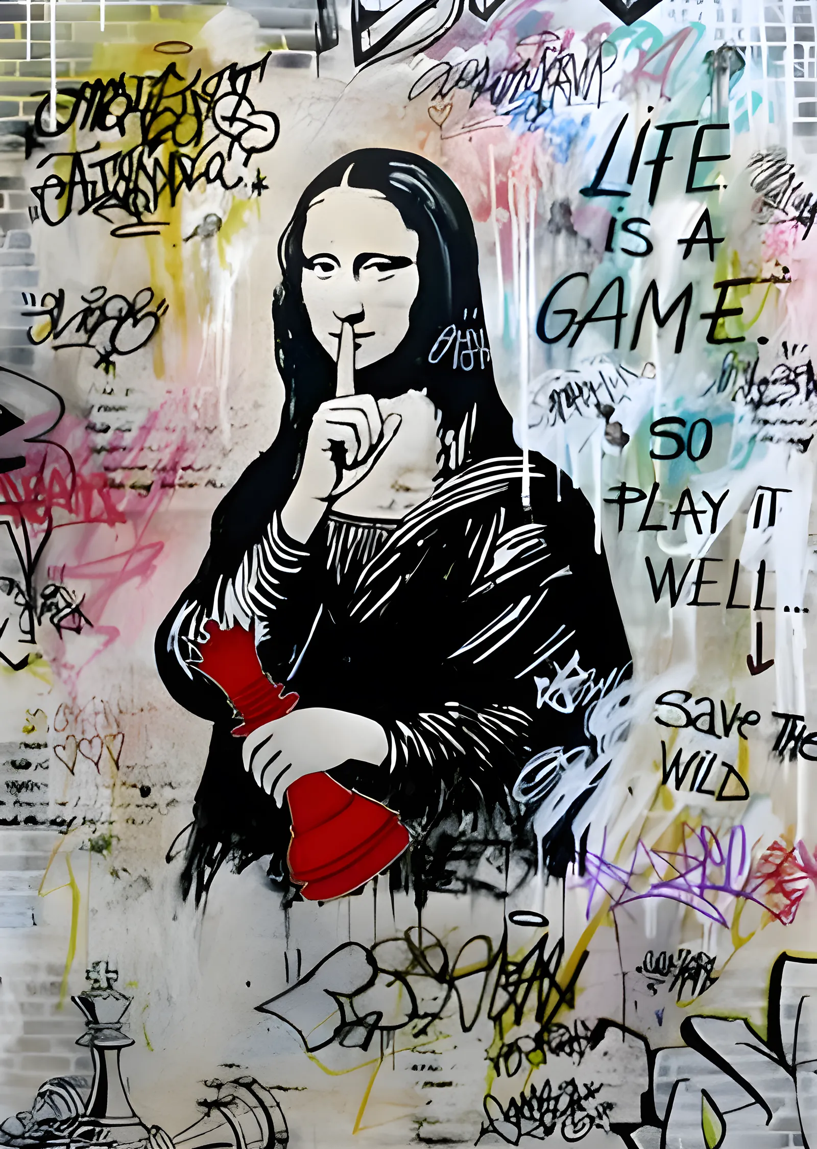 Mona Lisa: 'Life is a Game, So Play It Well' metal tablo