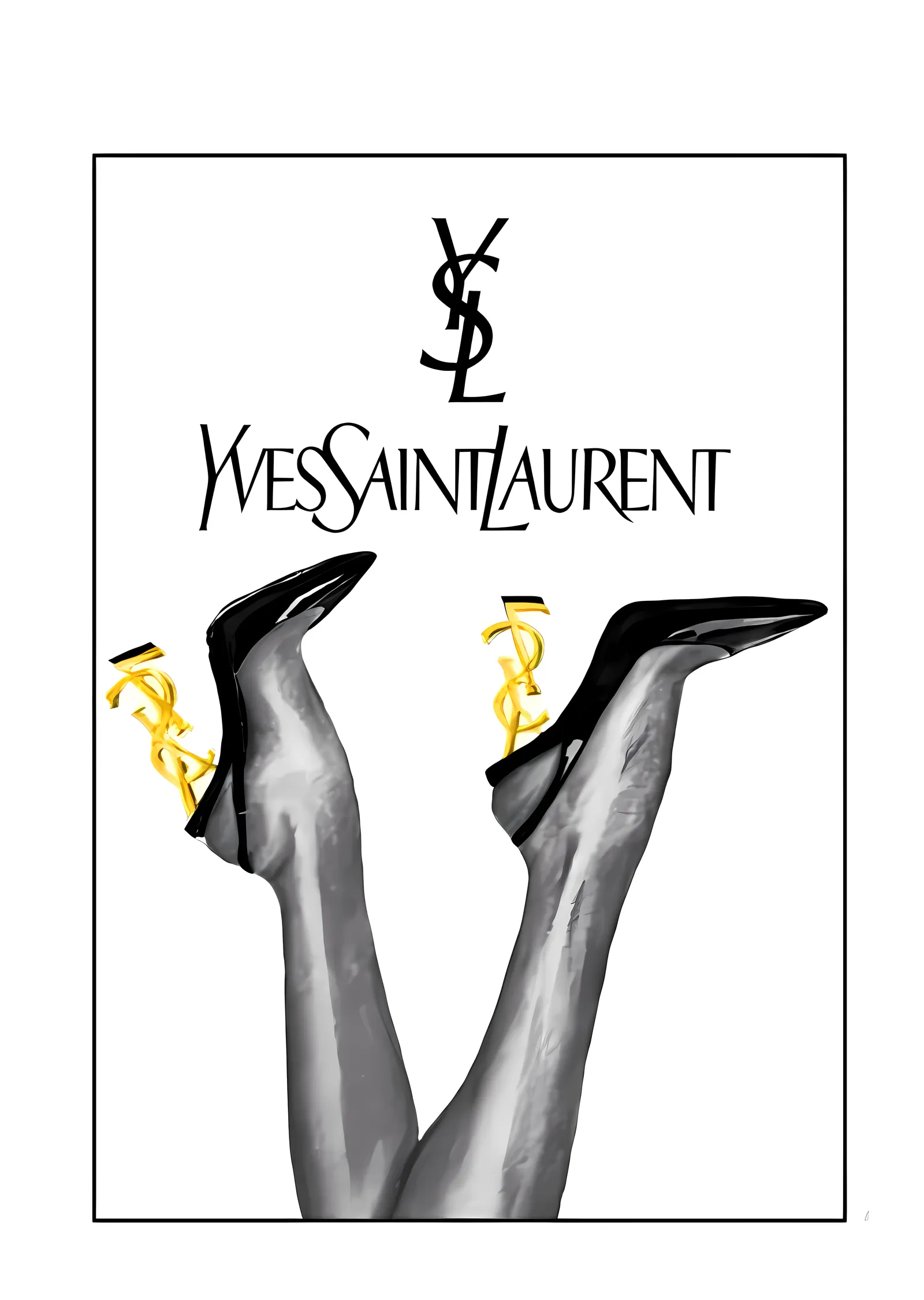 Yves Saint Laurent High Heels metal tablo