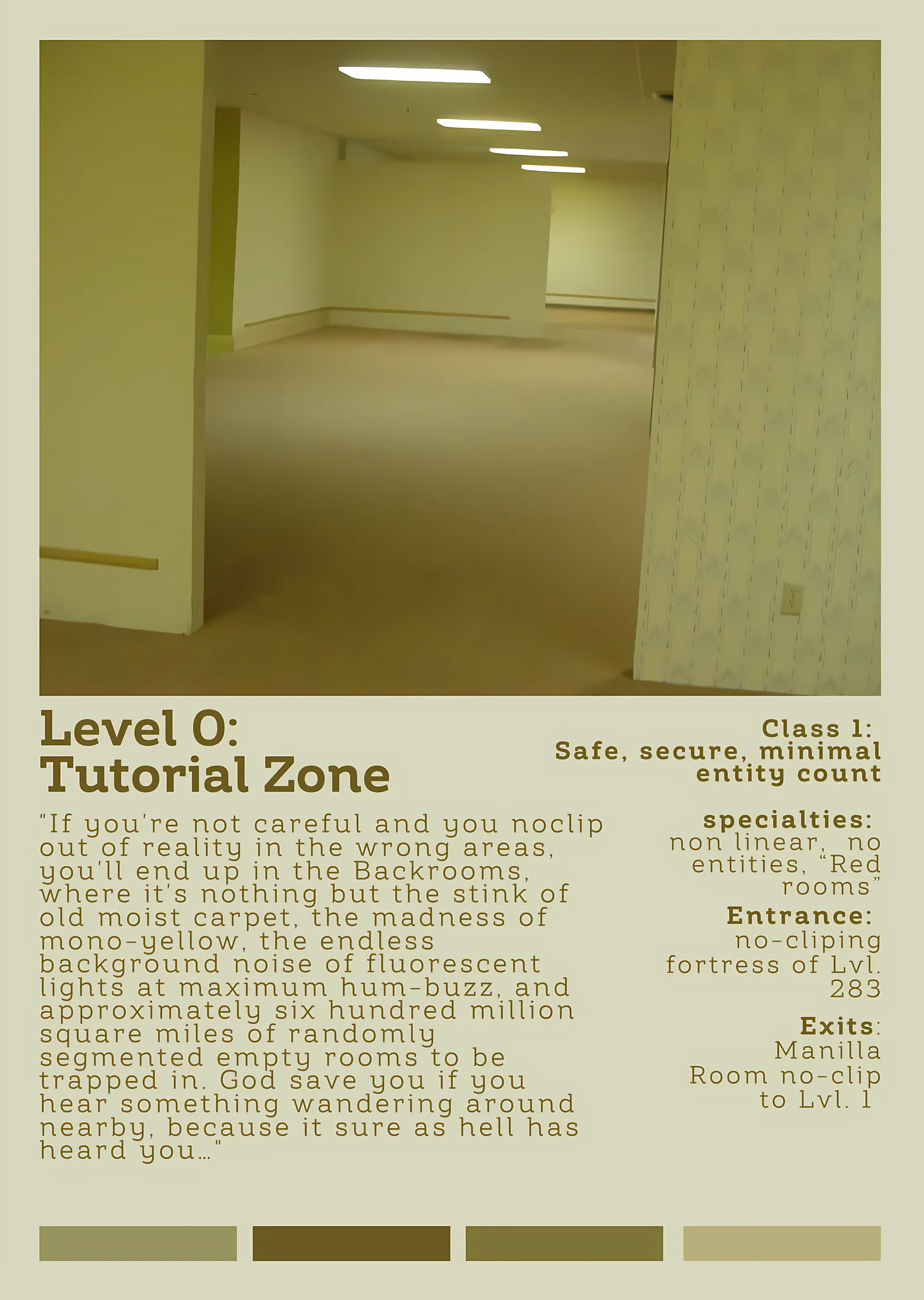 Backrooms - Level 0: Tutorial Zone metal tablo