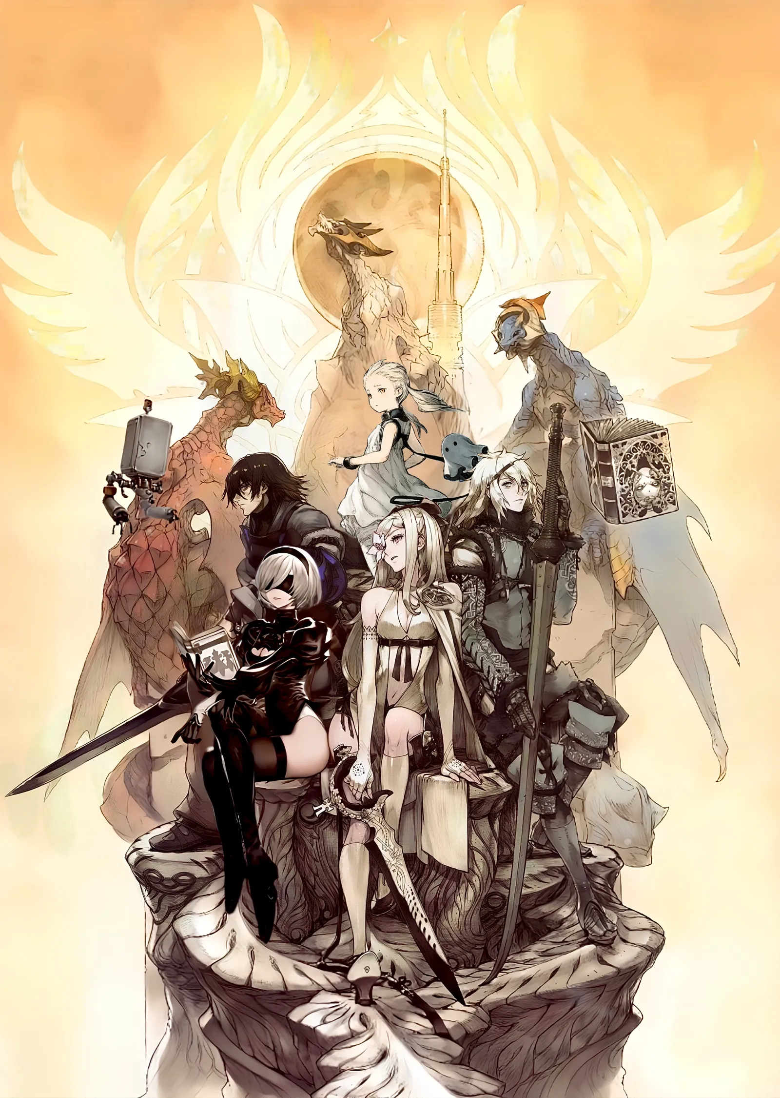 NieR: Kanatlı Kadro metal tablo