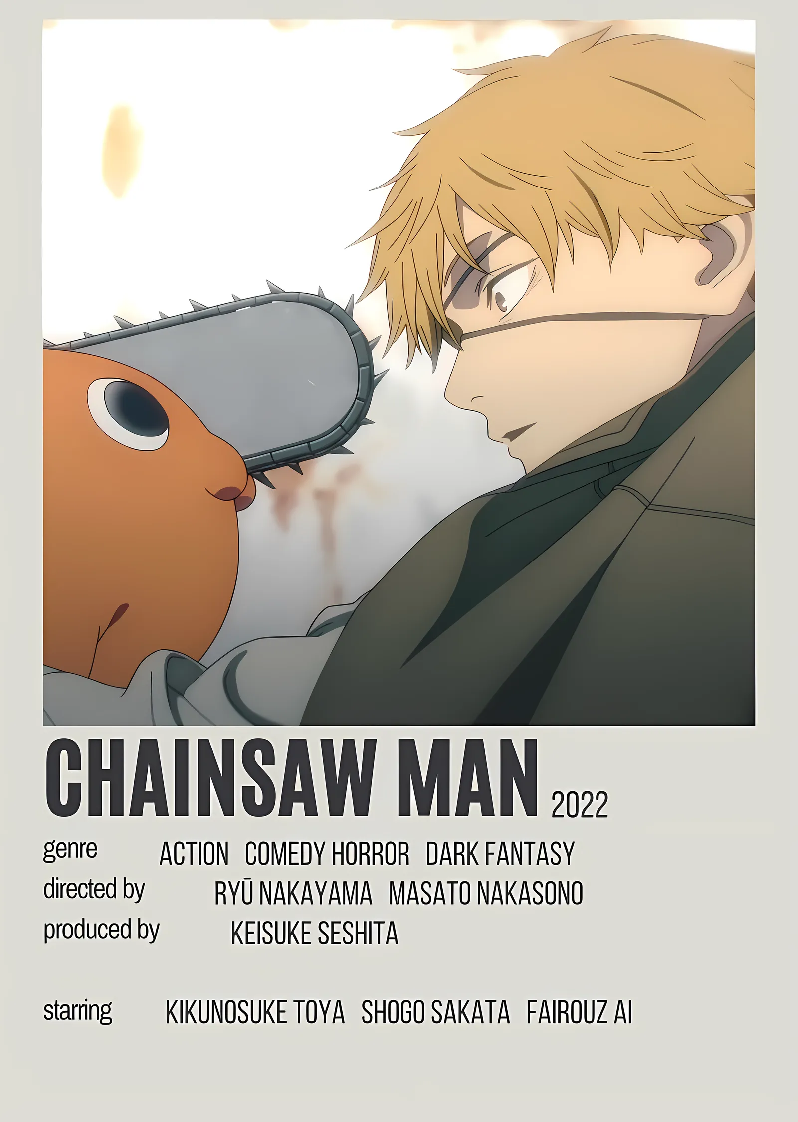 Chainsaw Man: Minimalist Film Afişi metal tablo