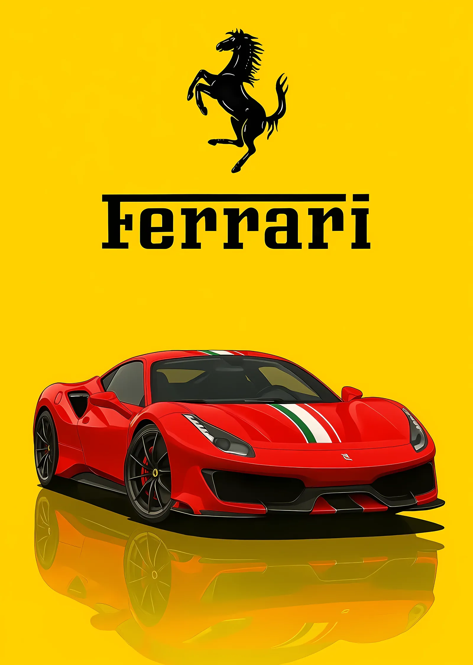 Ferrari Kırmızı Spor Araba metal tablo