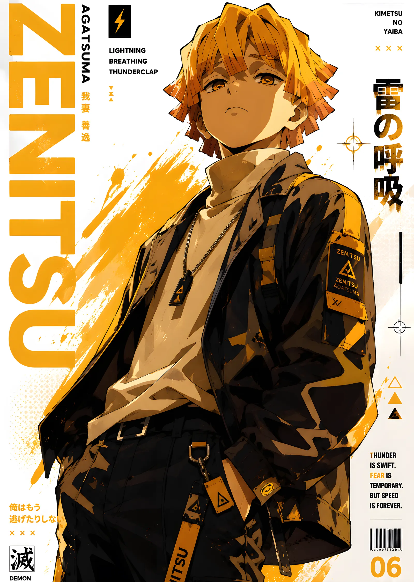Demon Slayer · Zenitsu Agatsuma metal tablo