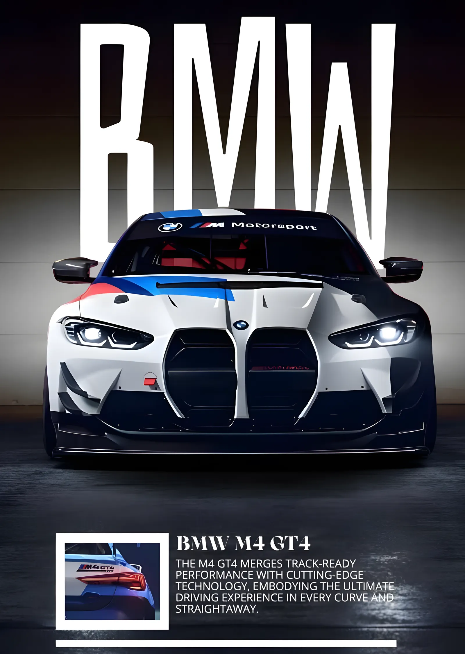 BMW M4 GT4 metal tablo