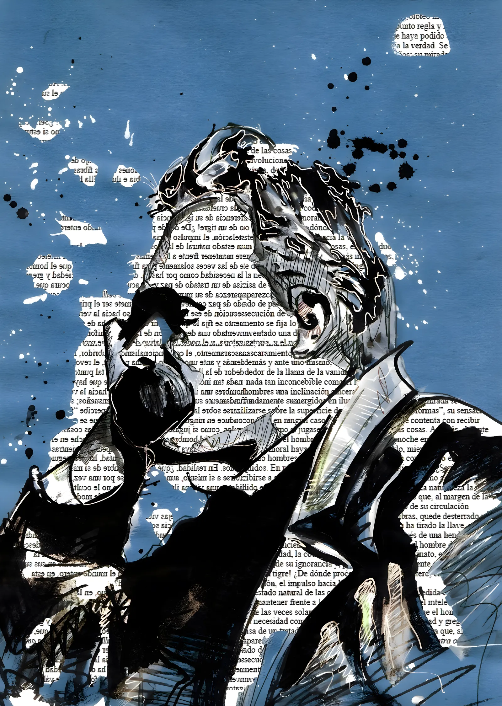 Nietzsche: Mavi Fonda Gözlüklü Portre metal tablo