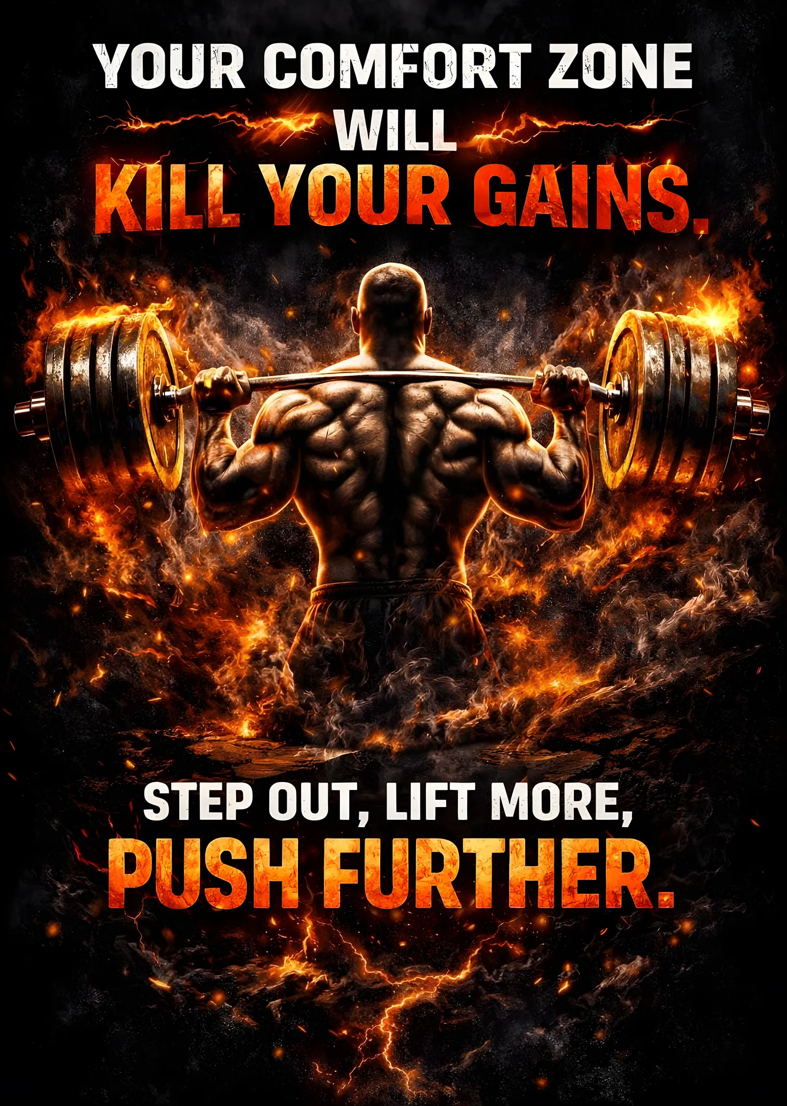 Your Comfort Zone Will Kill Your Gains metal tablo