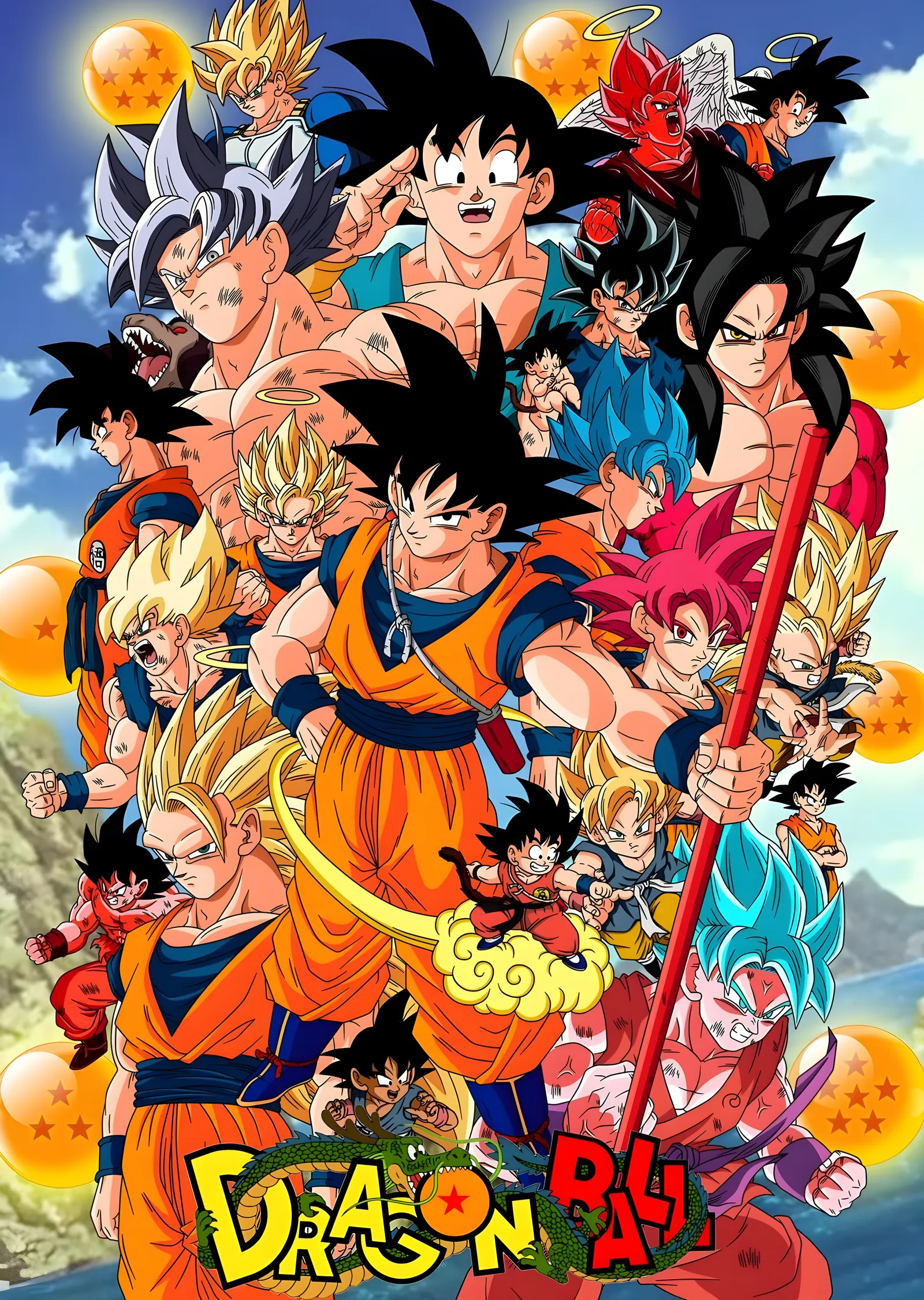 Dragon Ball: Goku'nun Tüm Formları metal tablo