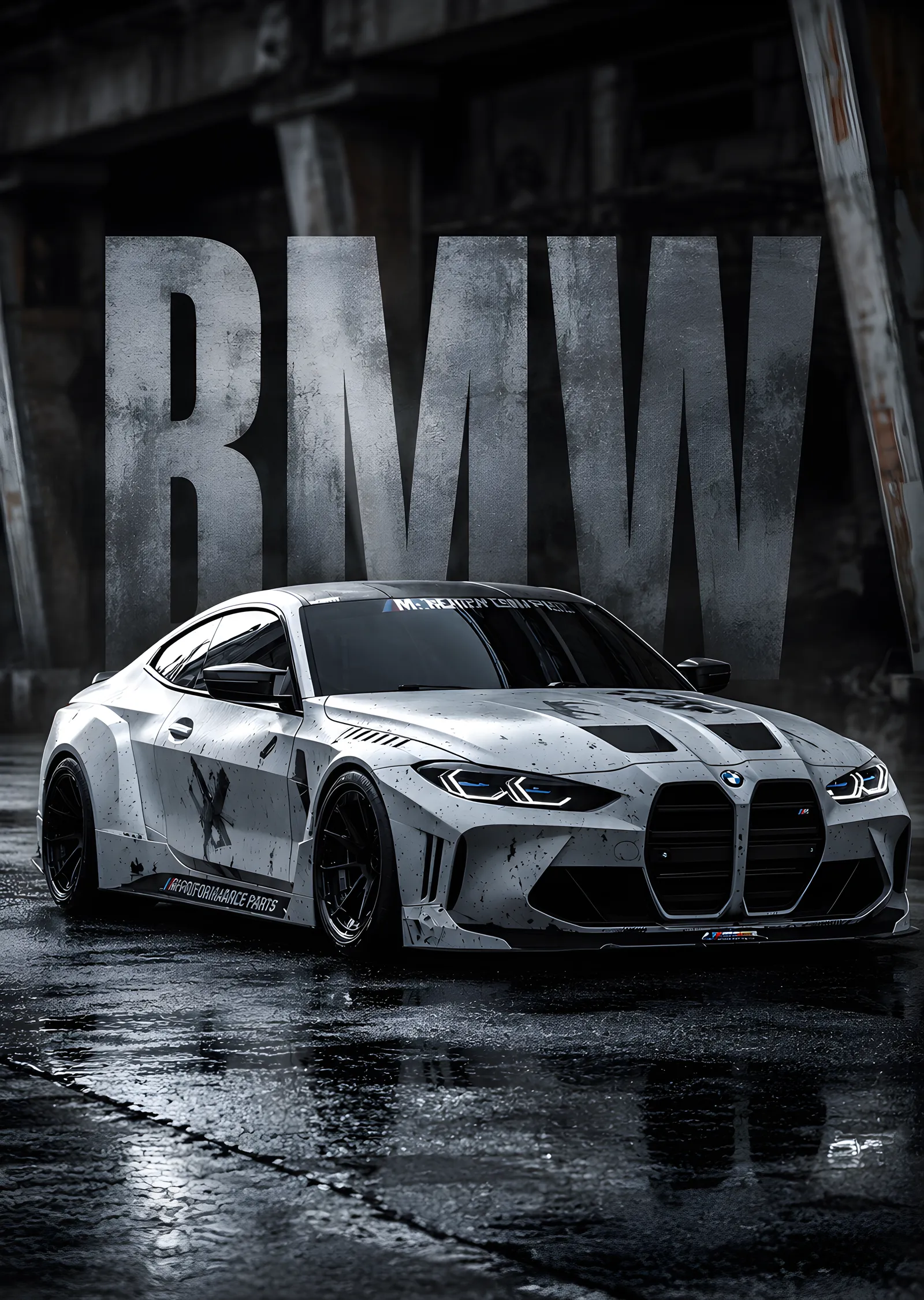 BMW M4 - Islak Asfalt metal tablo