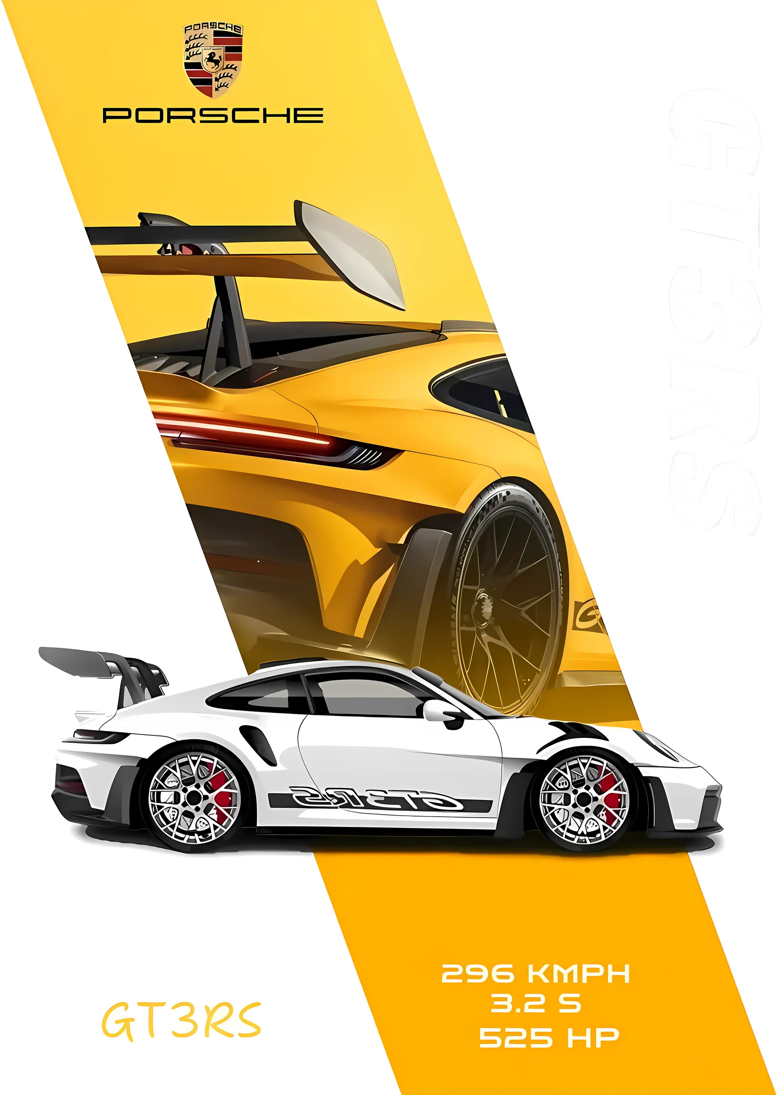Porsche GT3RS metal tablo
