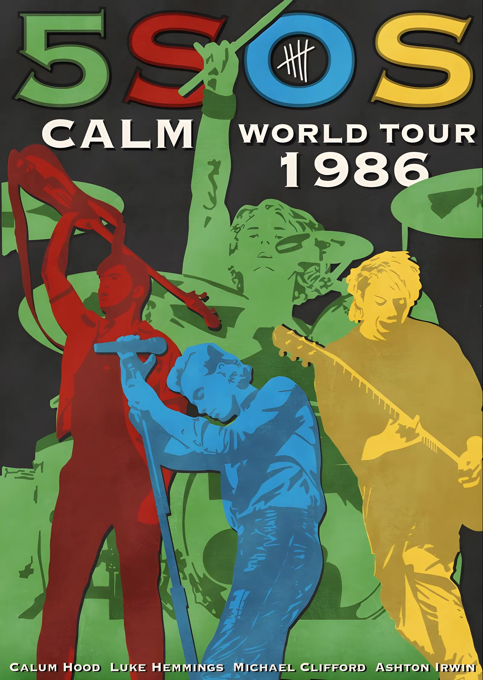5 Seconds of Summer - Calm World Tour metal tablo