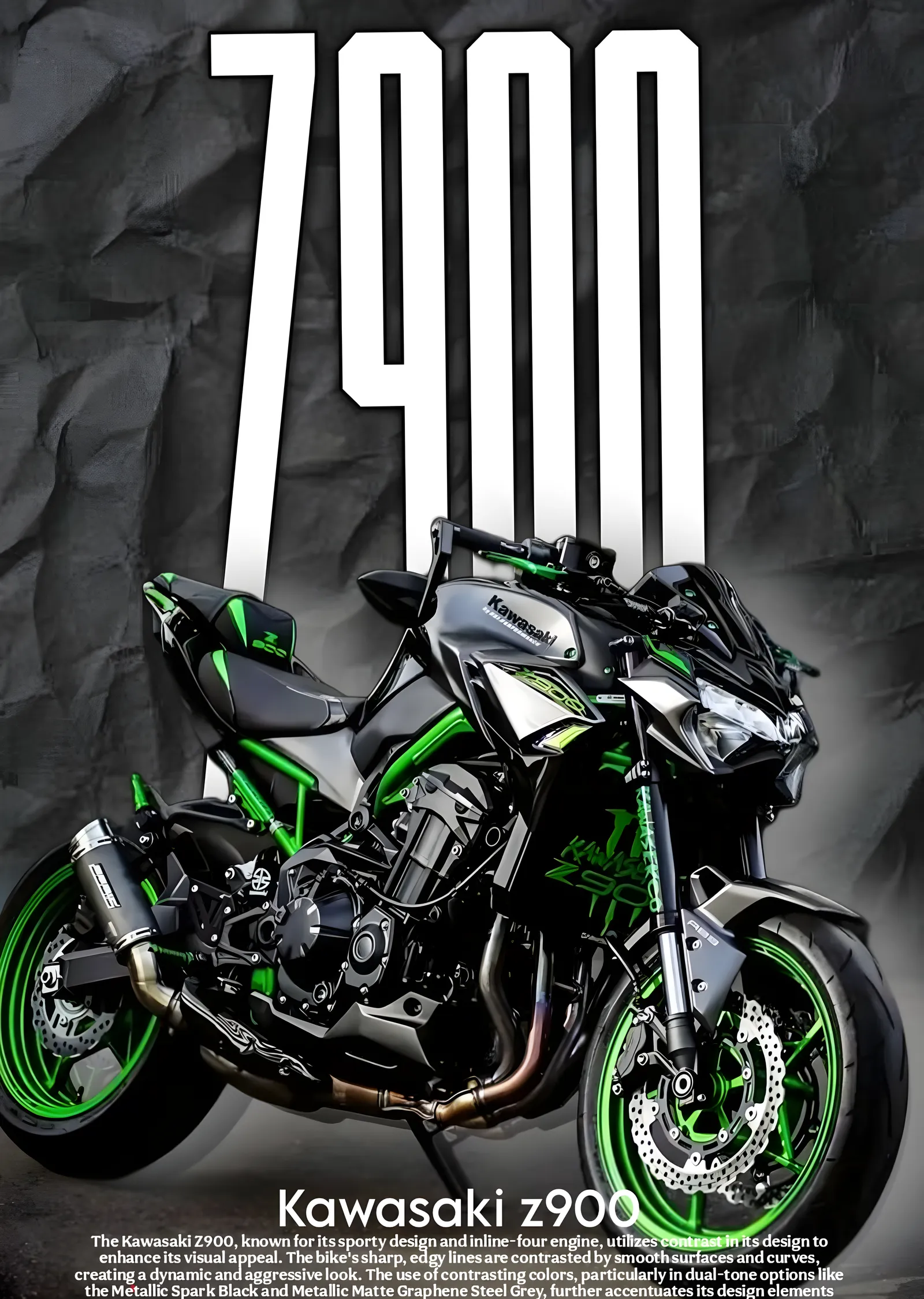 Kawasaki Z900 - Koyu Doku metal tablo