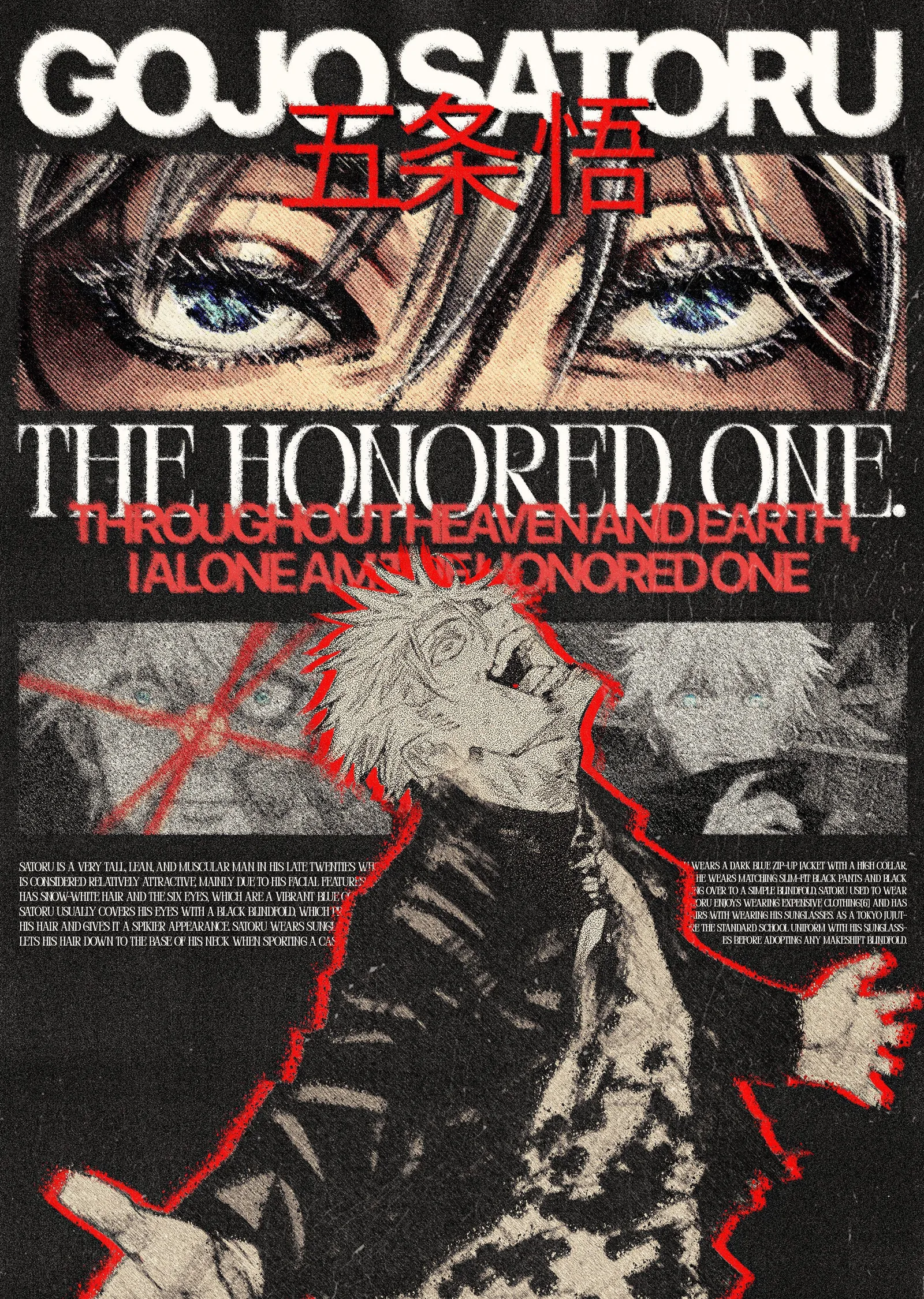 Gojo Satoru - The Honored One metal tablo