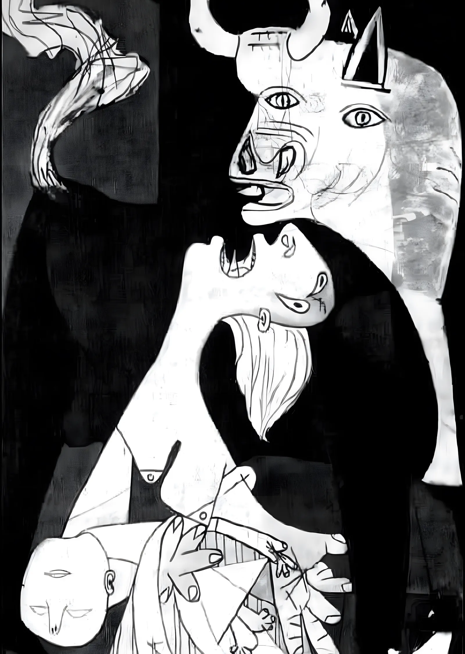 Picasso - Guernica Detayı metal tablo