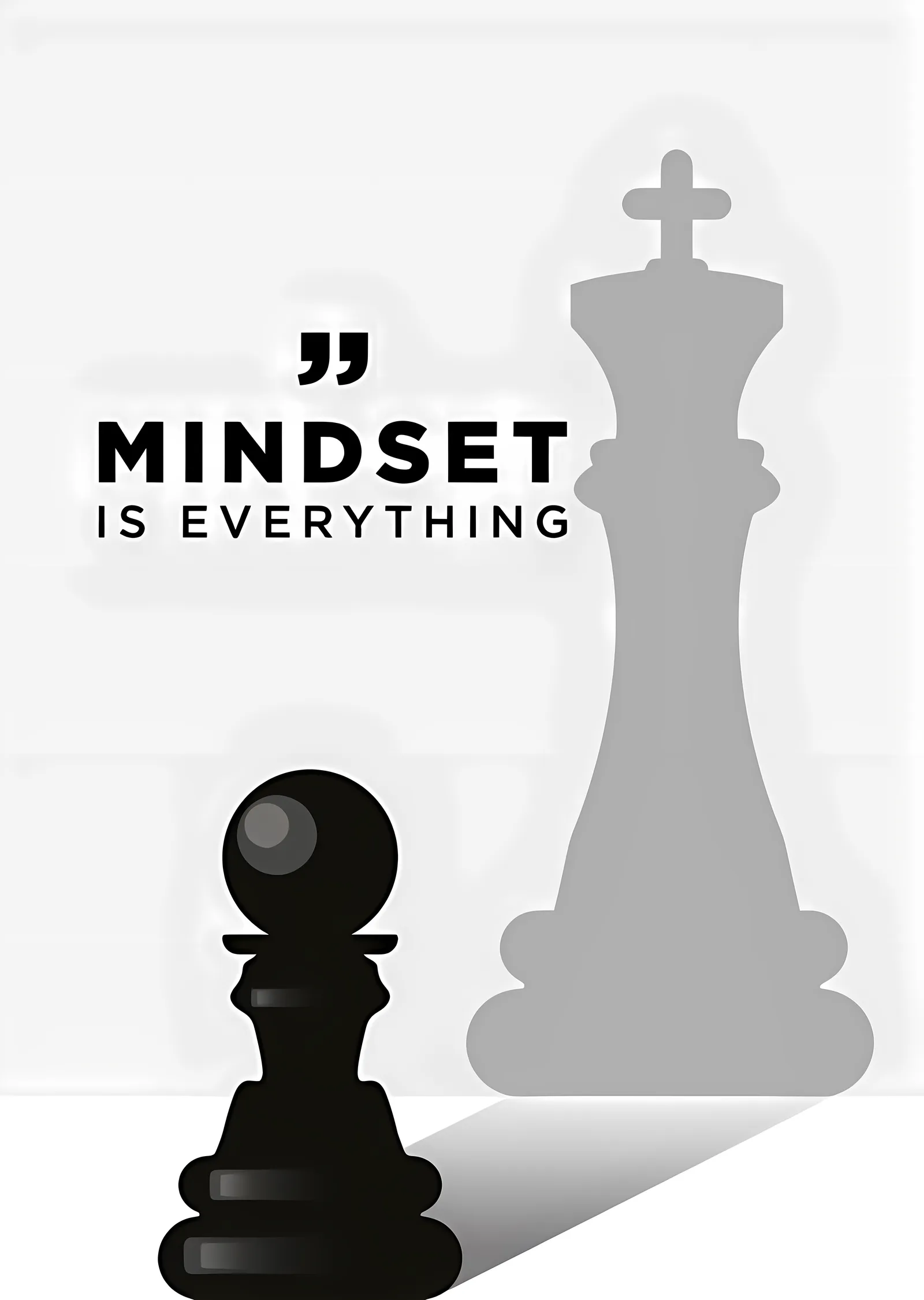 MINDSET IS EVERYTHING: Satranç İkonu metal tablo
