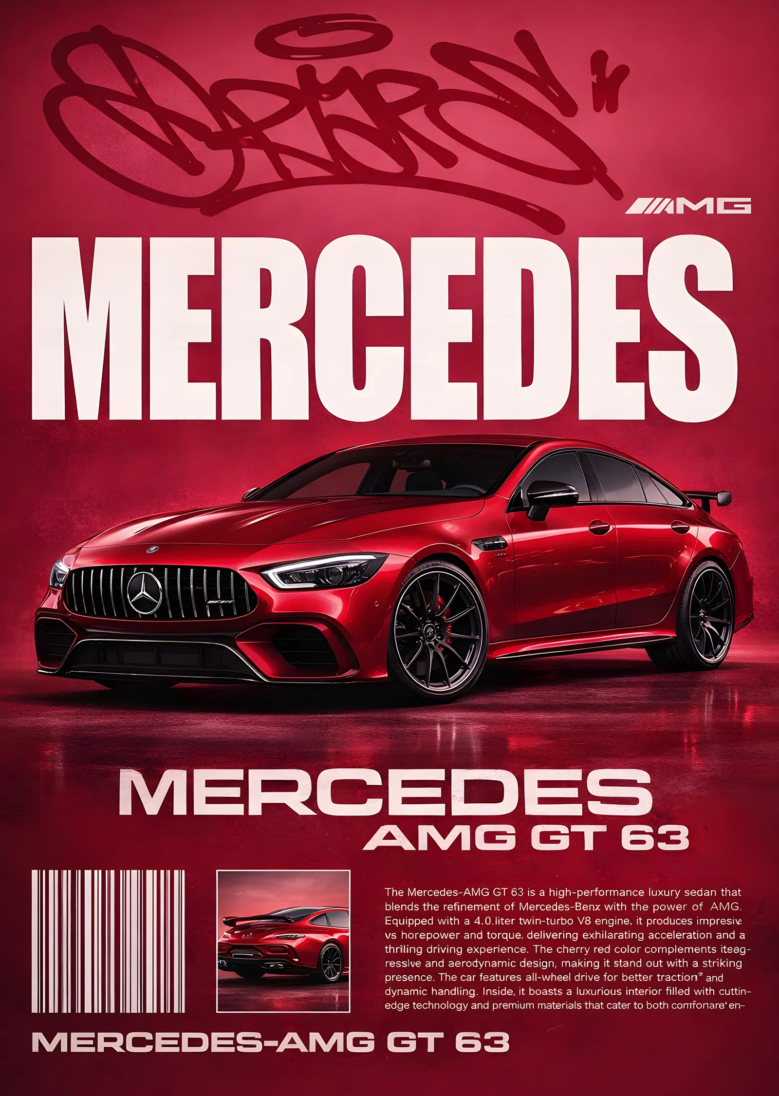 Mercedes-AMG GT 63 metal tablo
