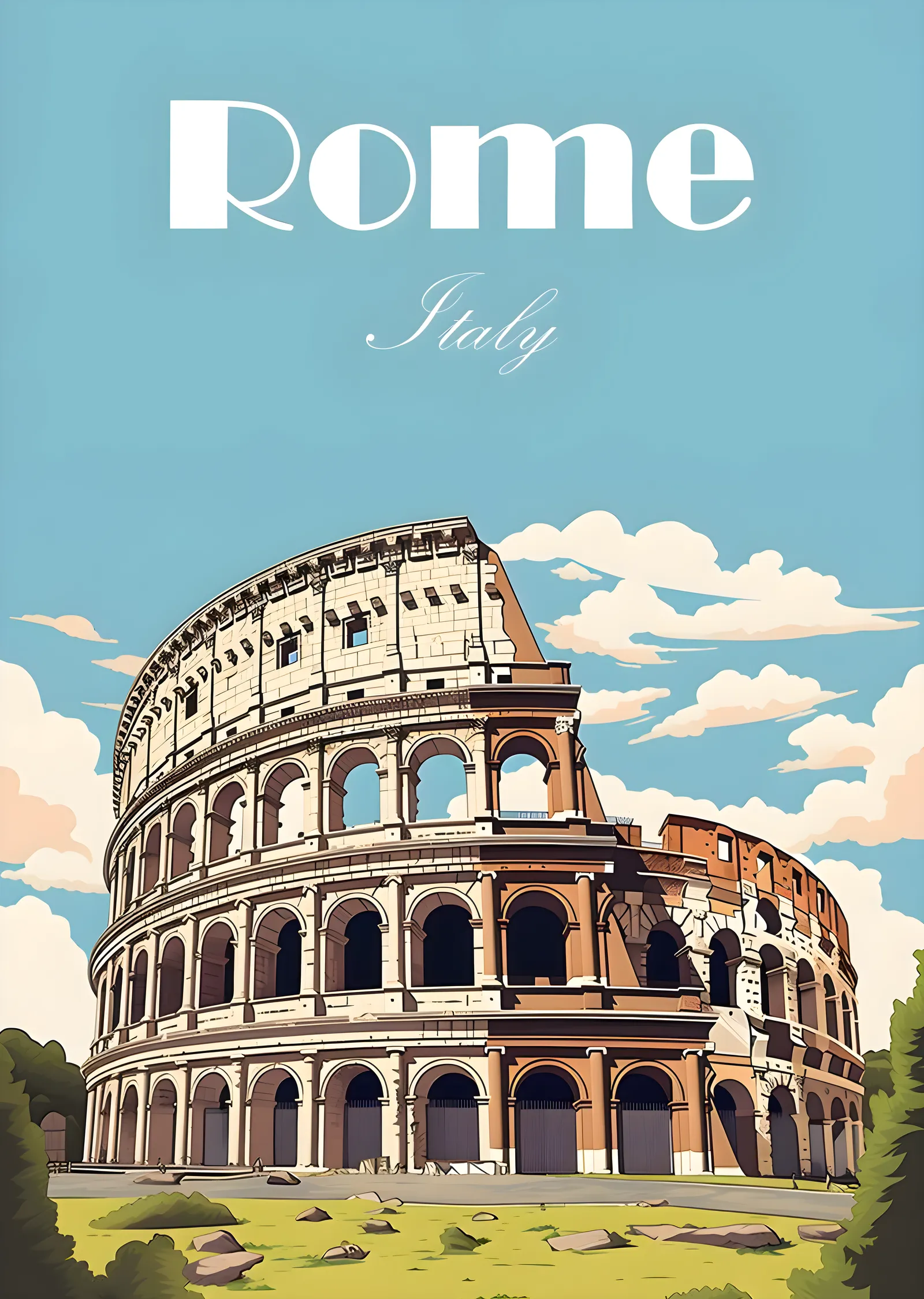 Roma Colosseum metal tablo