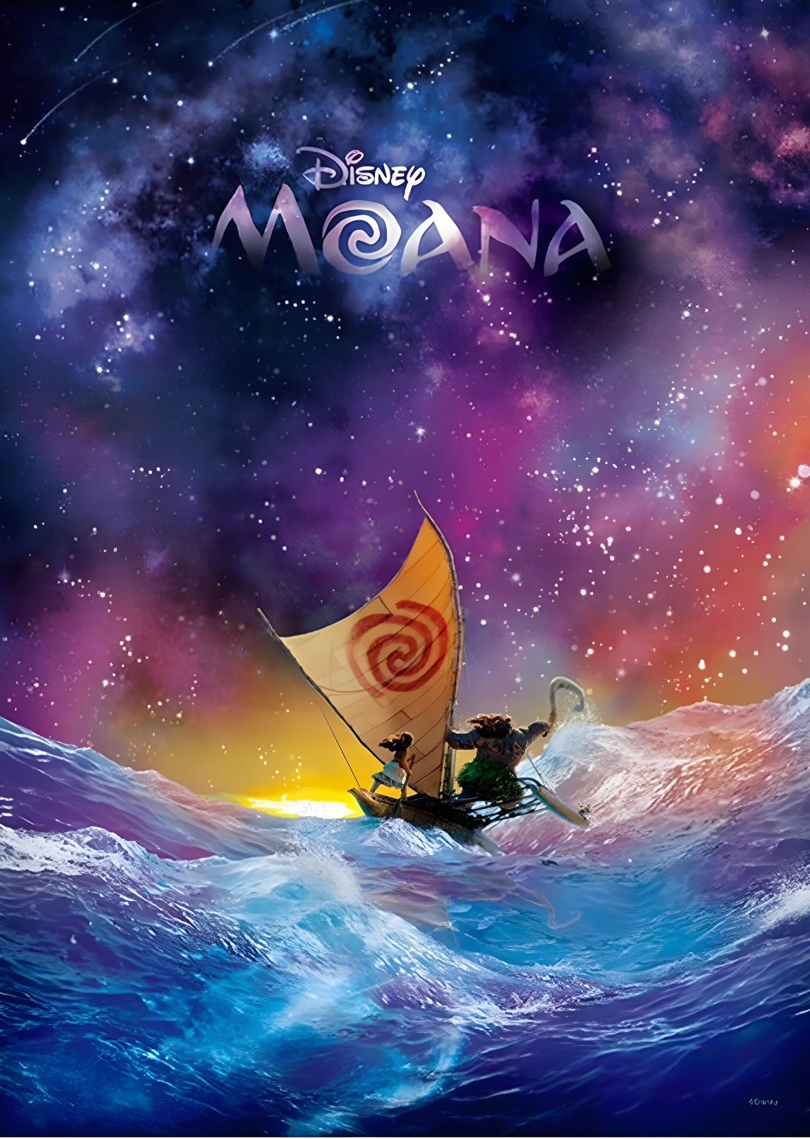 Moana: Yıldızlı Okyanus metal tablo