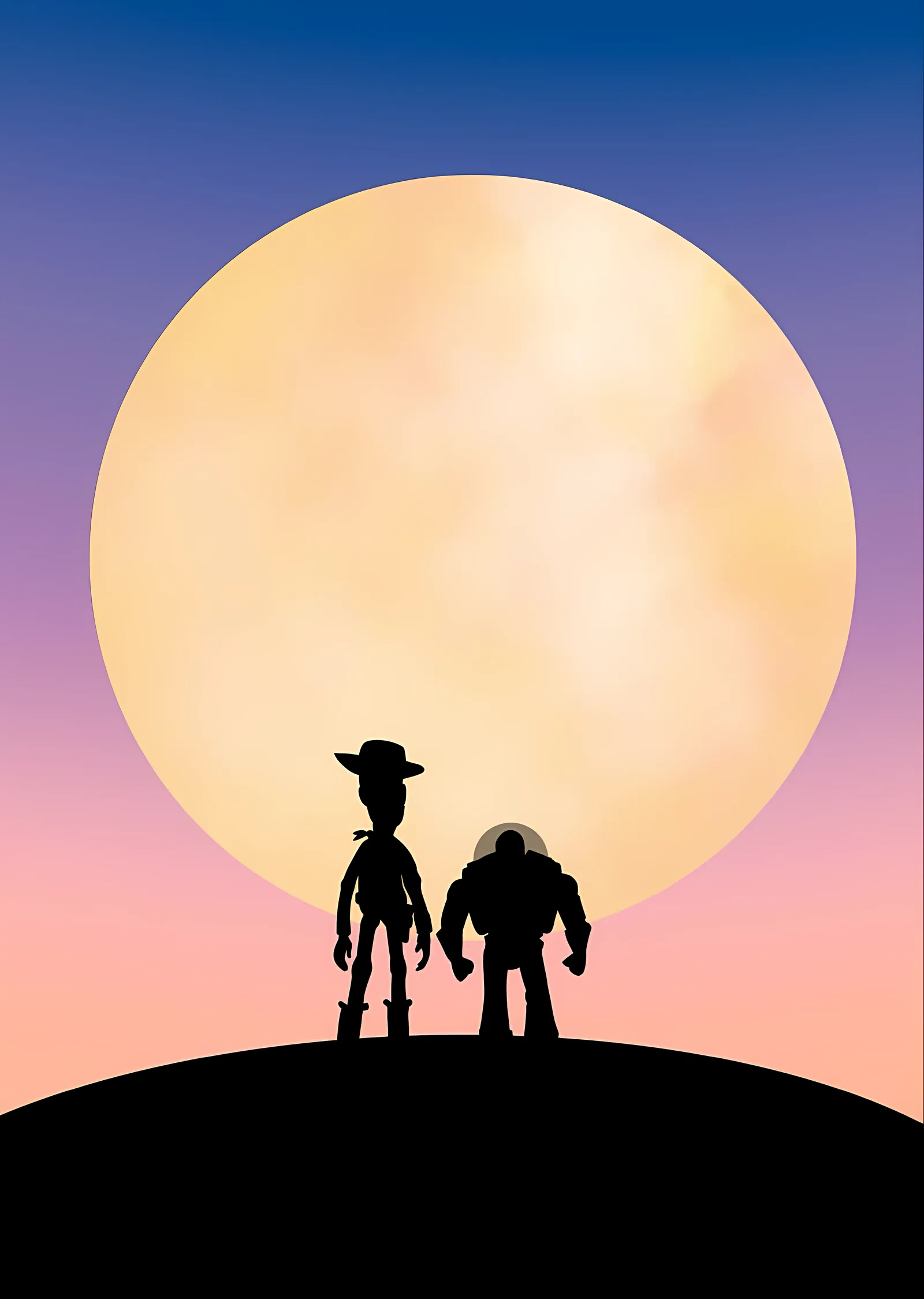 Toy Story - Woody ve Buzz Silüeti metal tablo