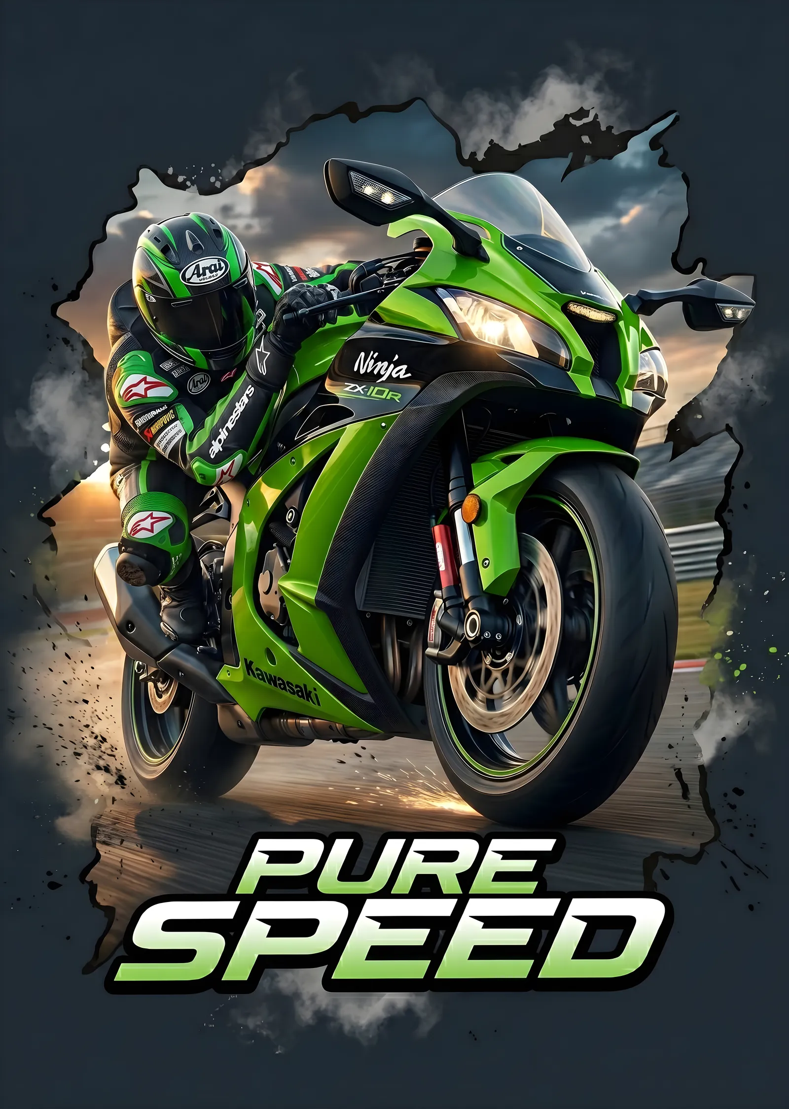 Kawasaki Ninja - Pure Speed metal tablo