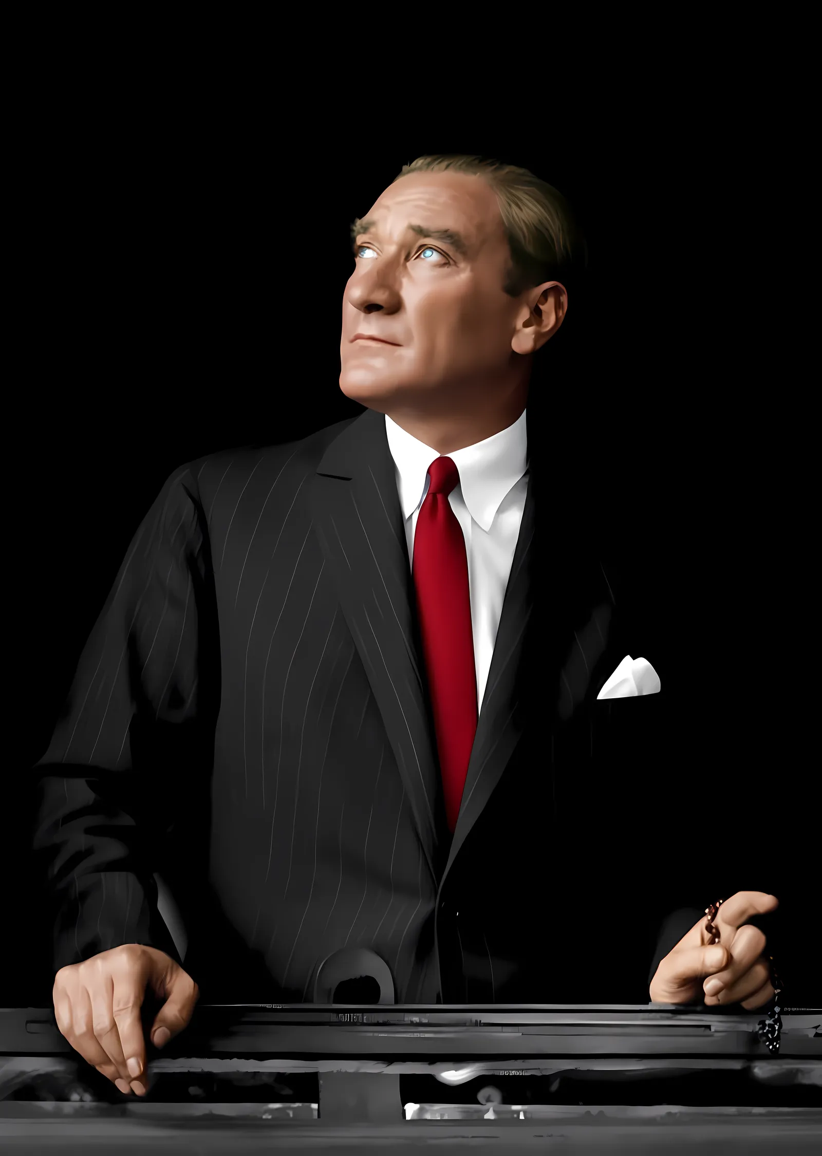 Atatürk: Kırmızı Kravatlı Kürsü Portresi metal tablo
