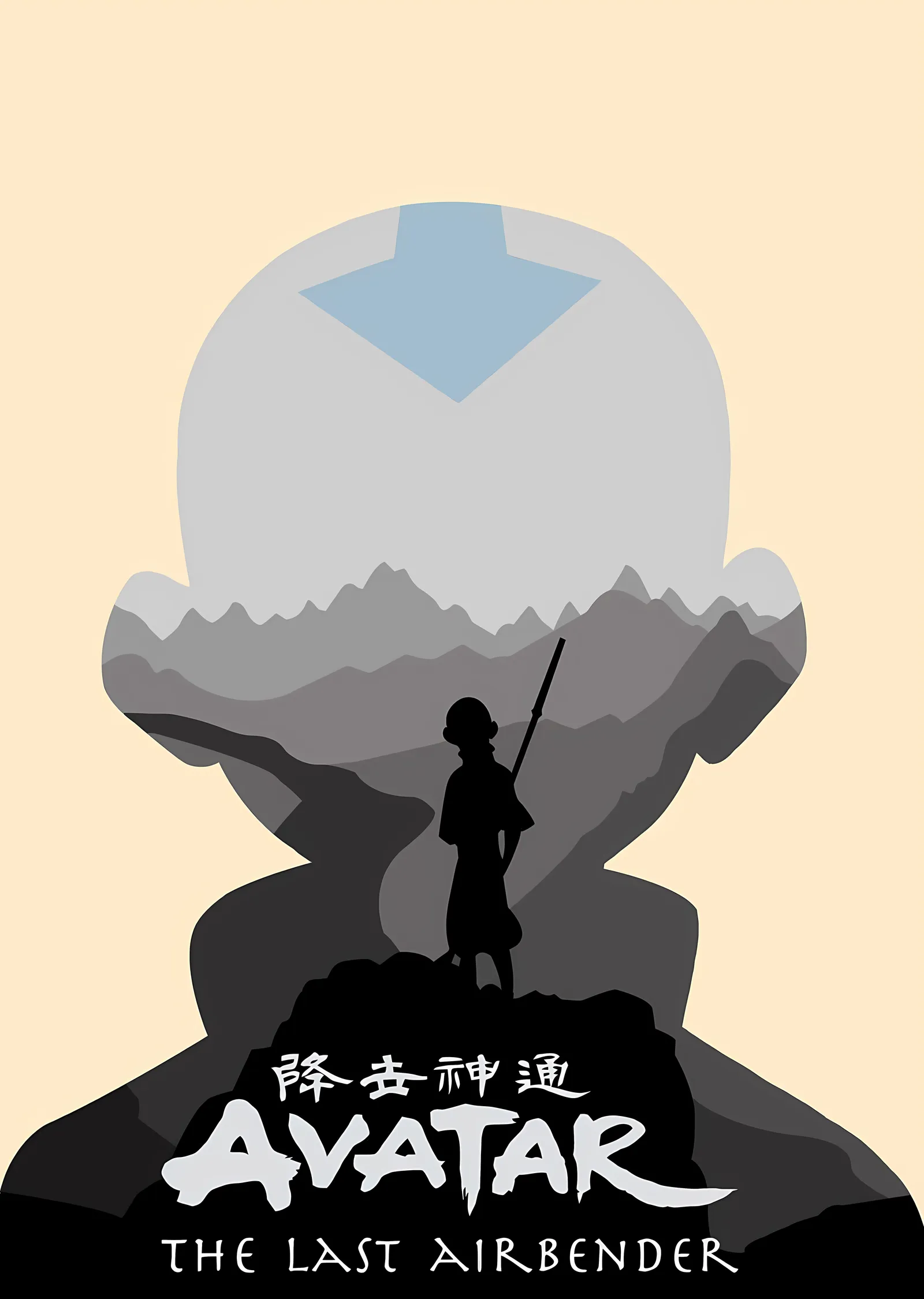 Avatar: Minimalist Aang Silüeti metal tablo