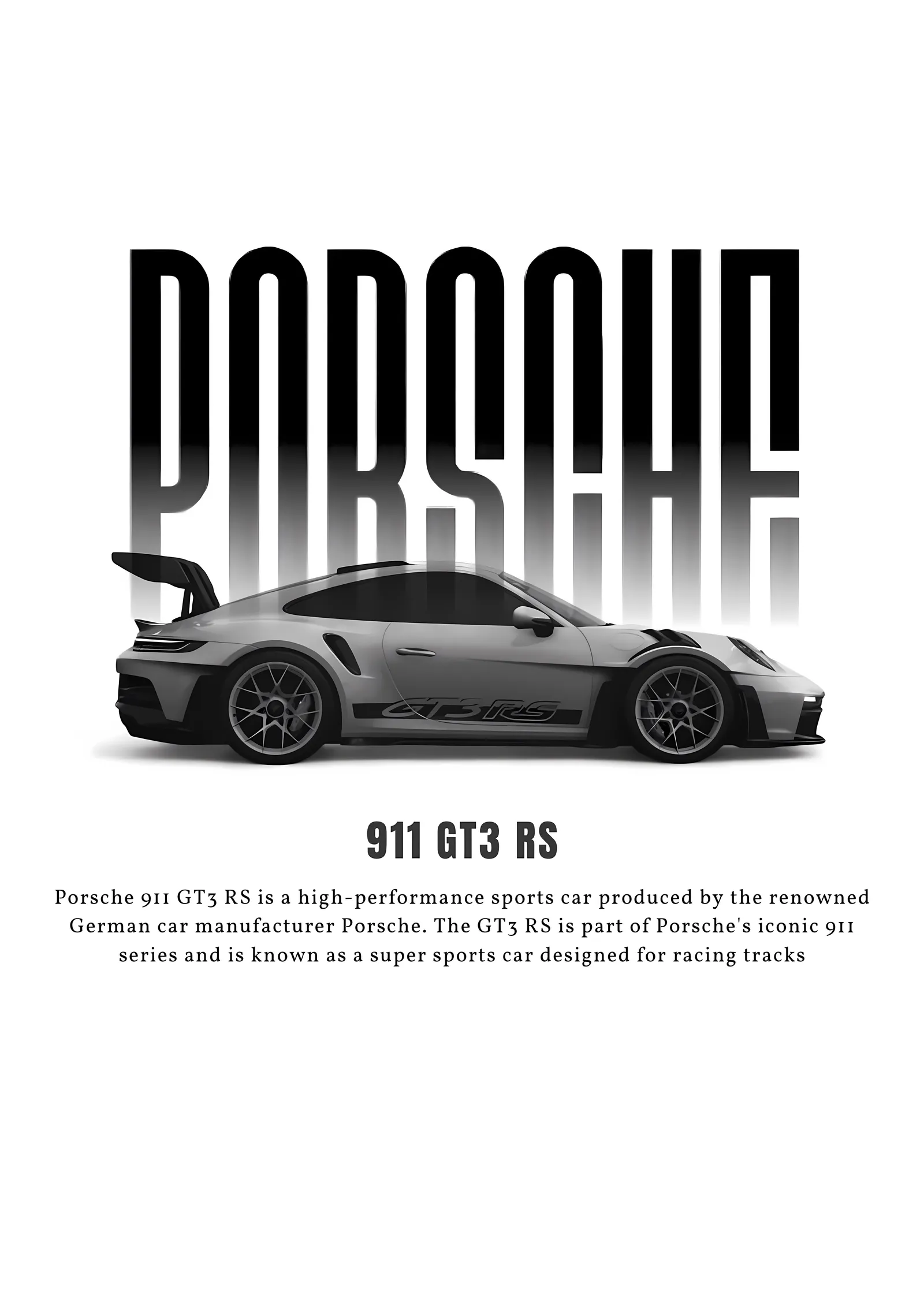 Porsche 911 GT3 RS: Performanslı Yarış Arabası metal tablo