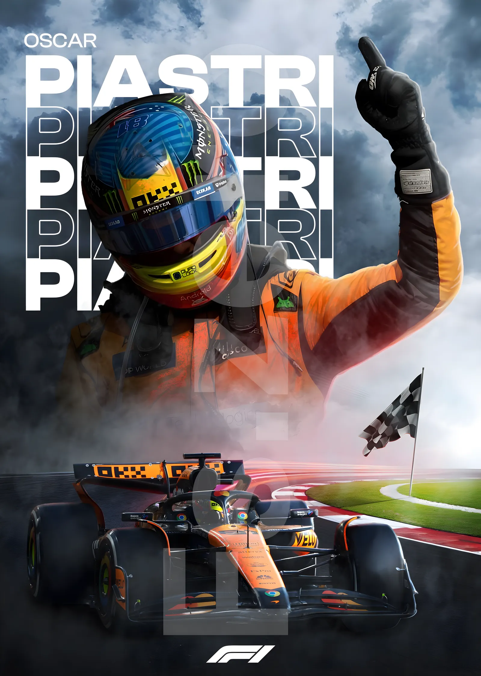 Oscar Piastri: Formula 1 Pilotu metal tablo