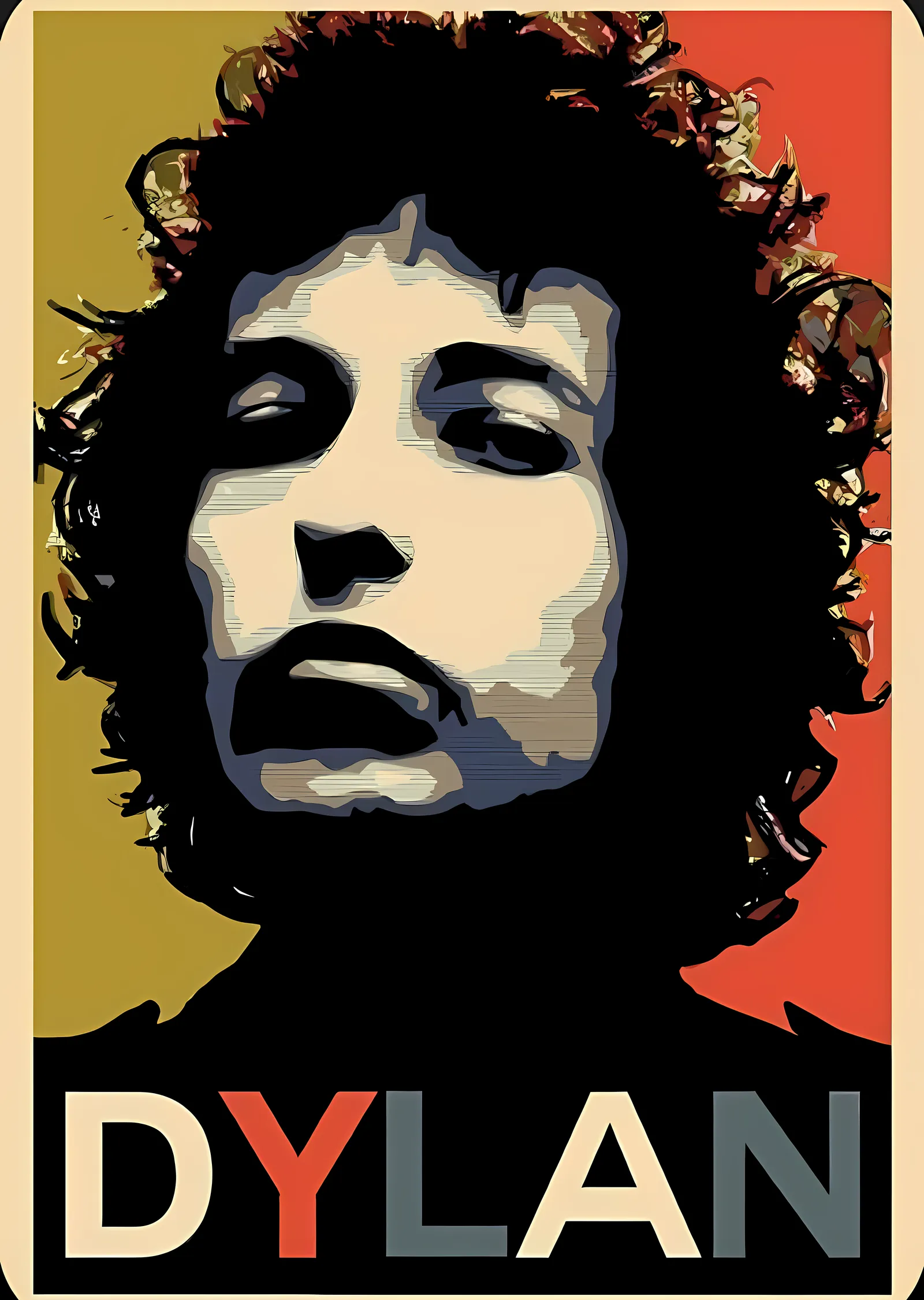 Dylan: İkonik Müzisyen Portresi metal tablo