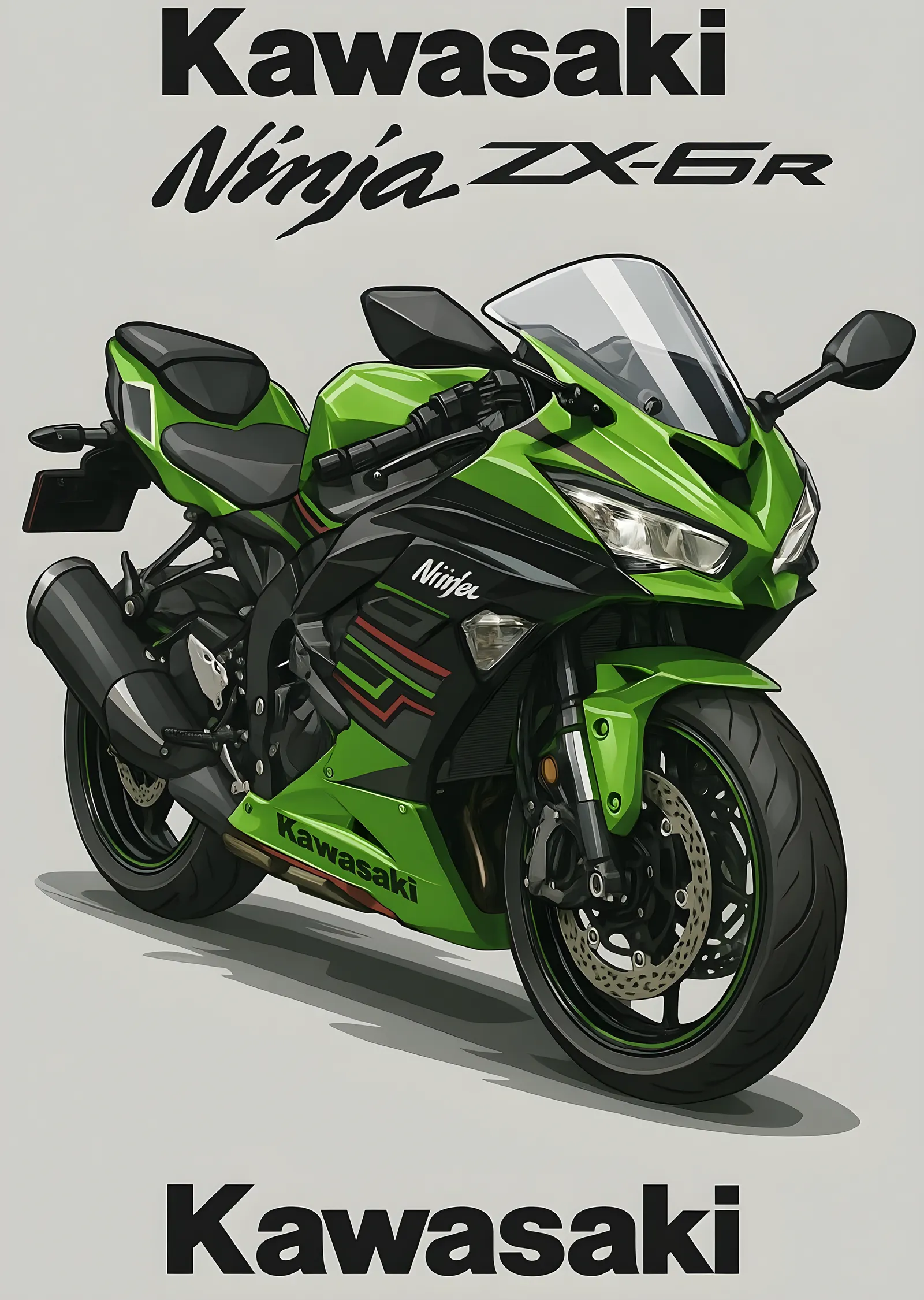 Kawasaki Ninja ZX-6R metal tablo