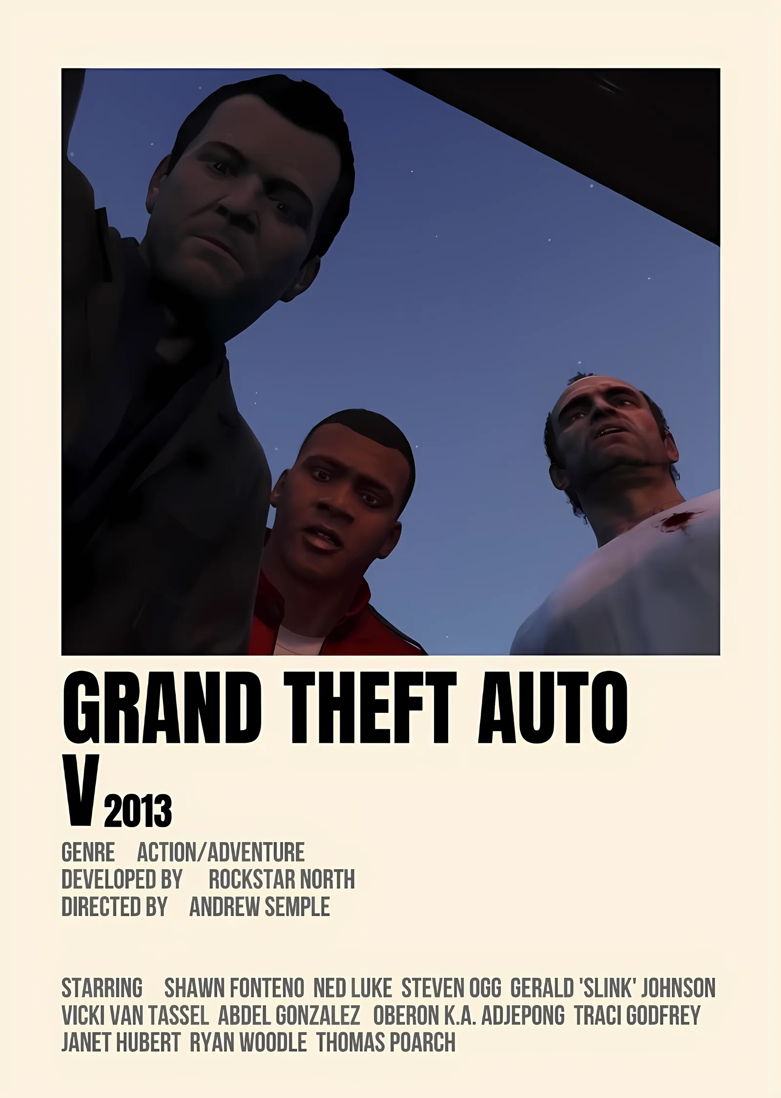 Grand Theft Auto V - Los Santos Üçlüsü metal tablo