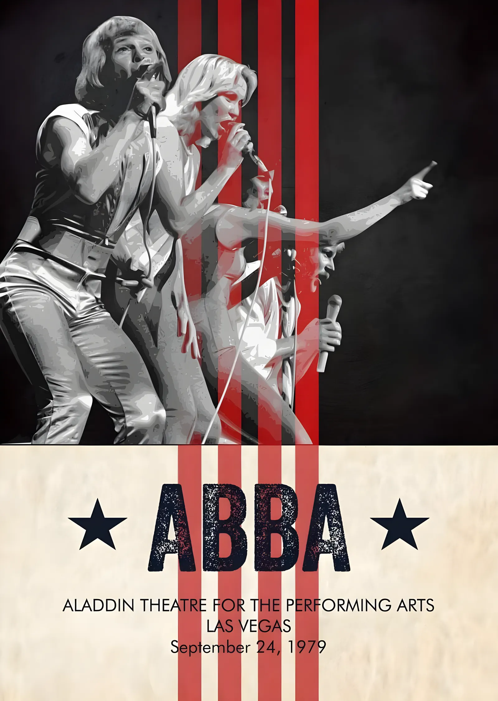 ABBA: Aladdin Theatre 1979 metal tablo