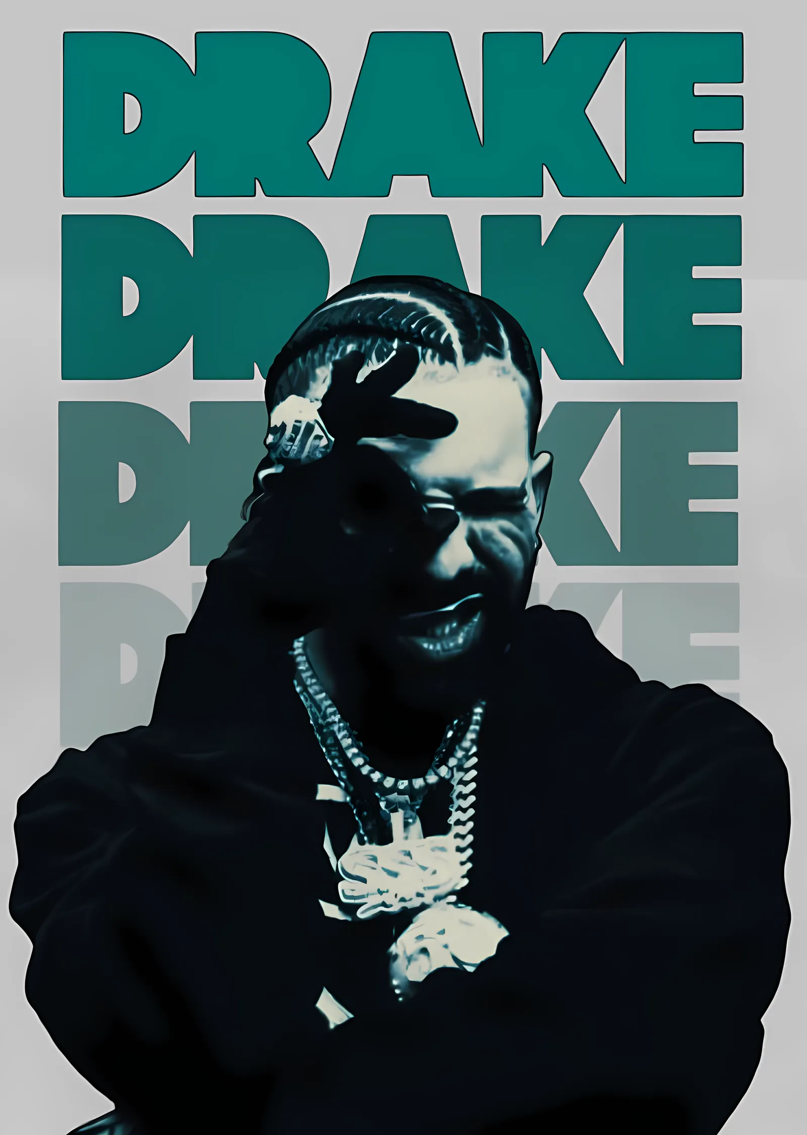 Drake: Tipografi metal tablo