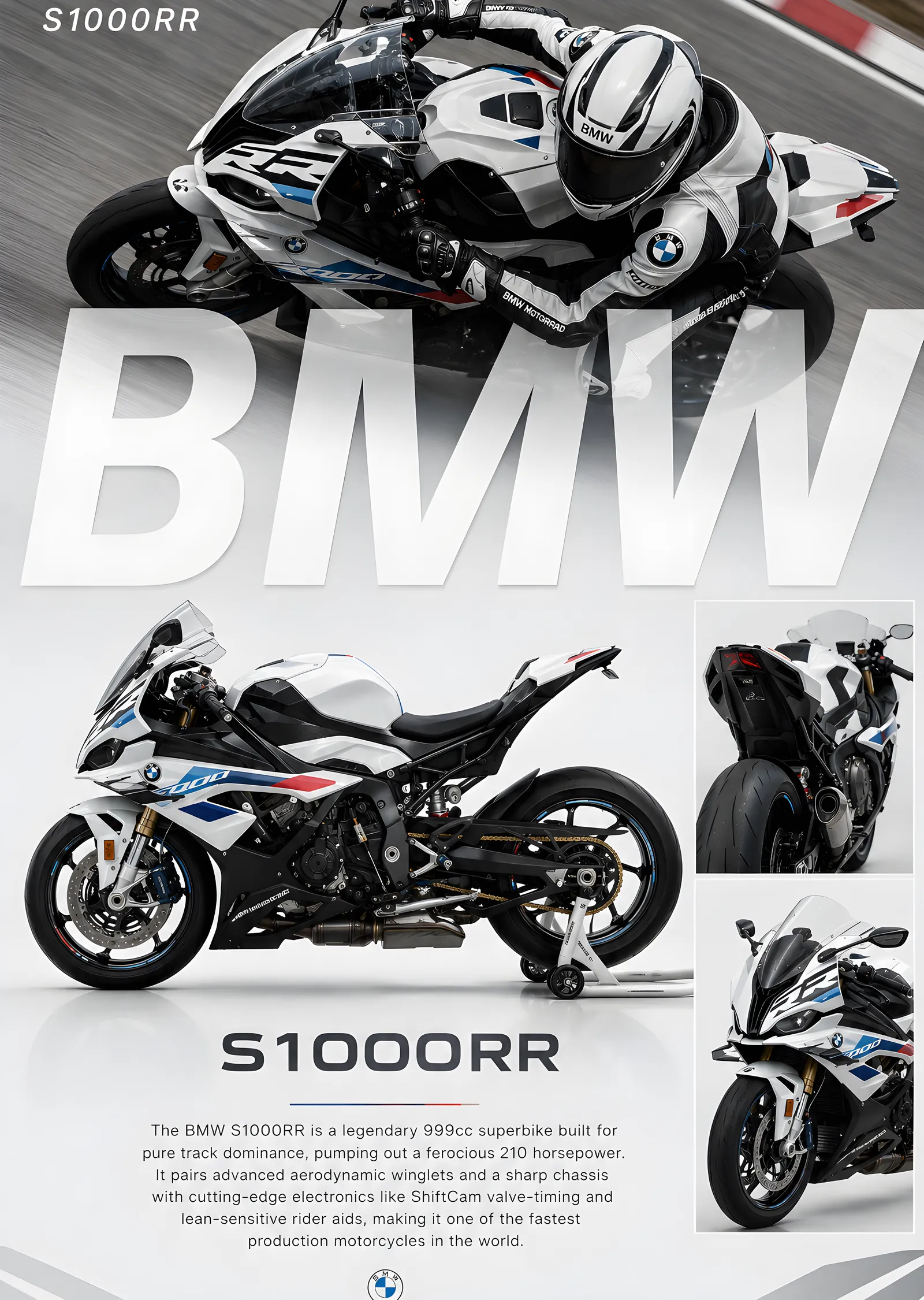 BMW S 1000 RR - Detay Kolajı metal tablo